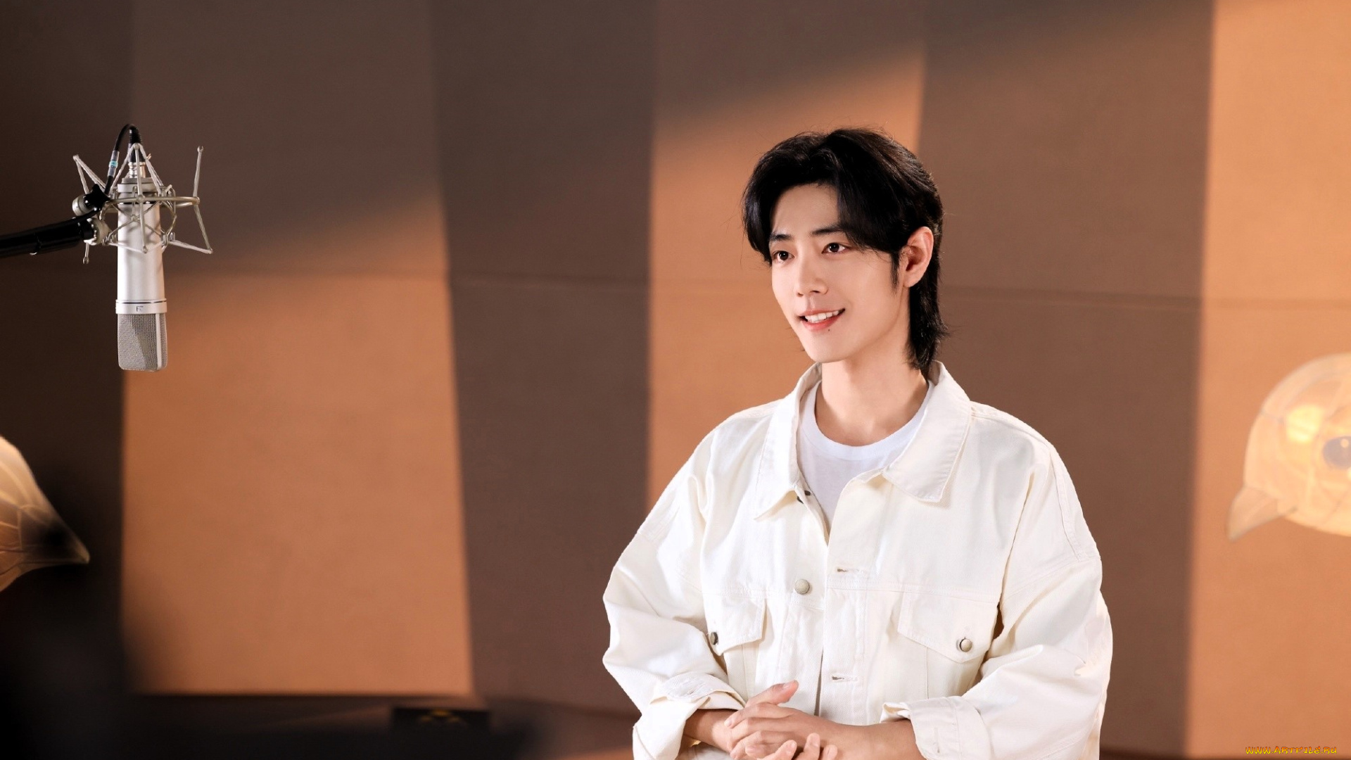 мужчины, xiao, zhan, актер, куртка, микрофон