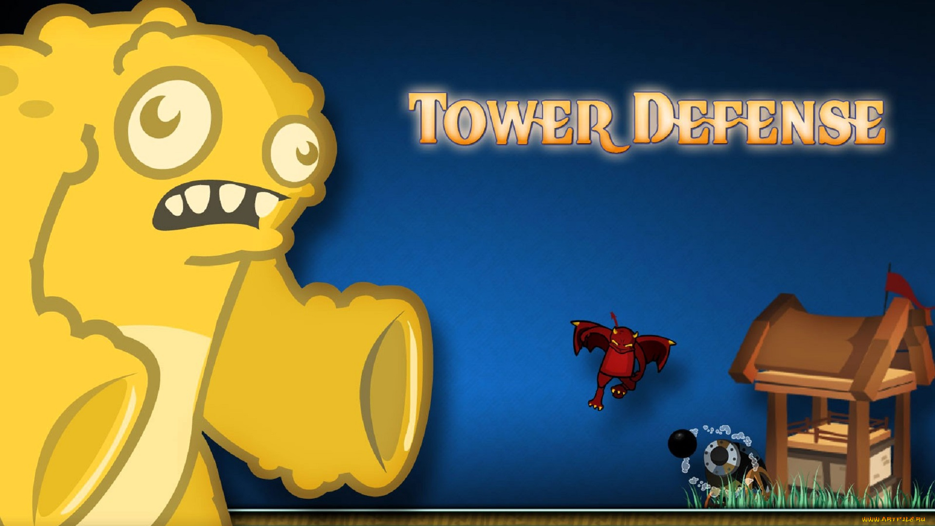 видео, игры, twin, skies, монстр, летучая, мышь, трава, строение