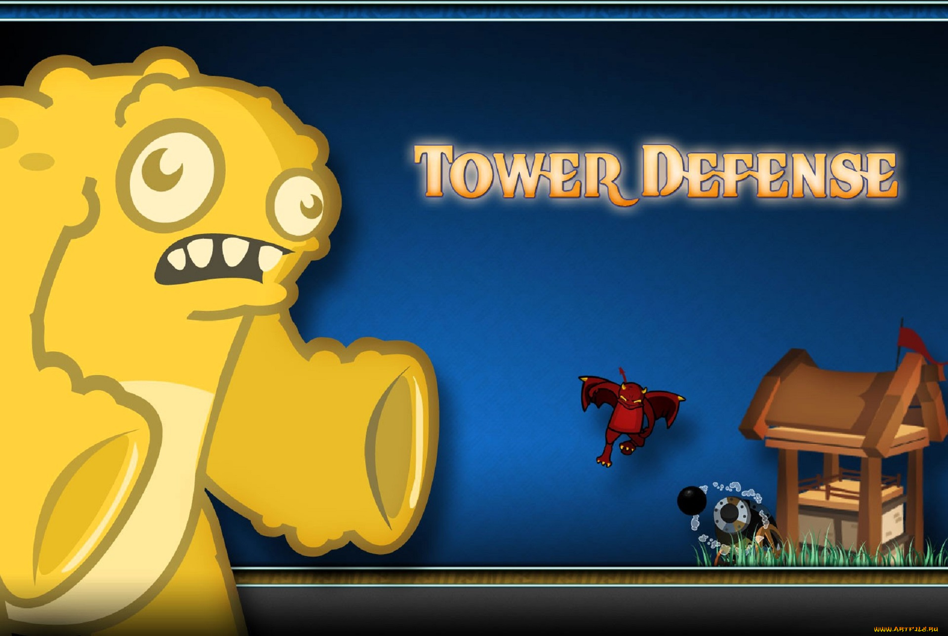 видео, игры, twin, skies, монстр, летучая, мышь, трава, строение