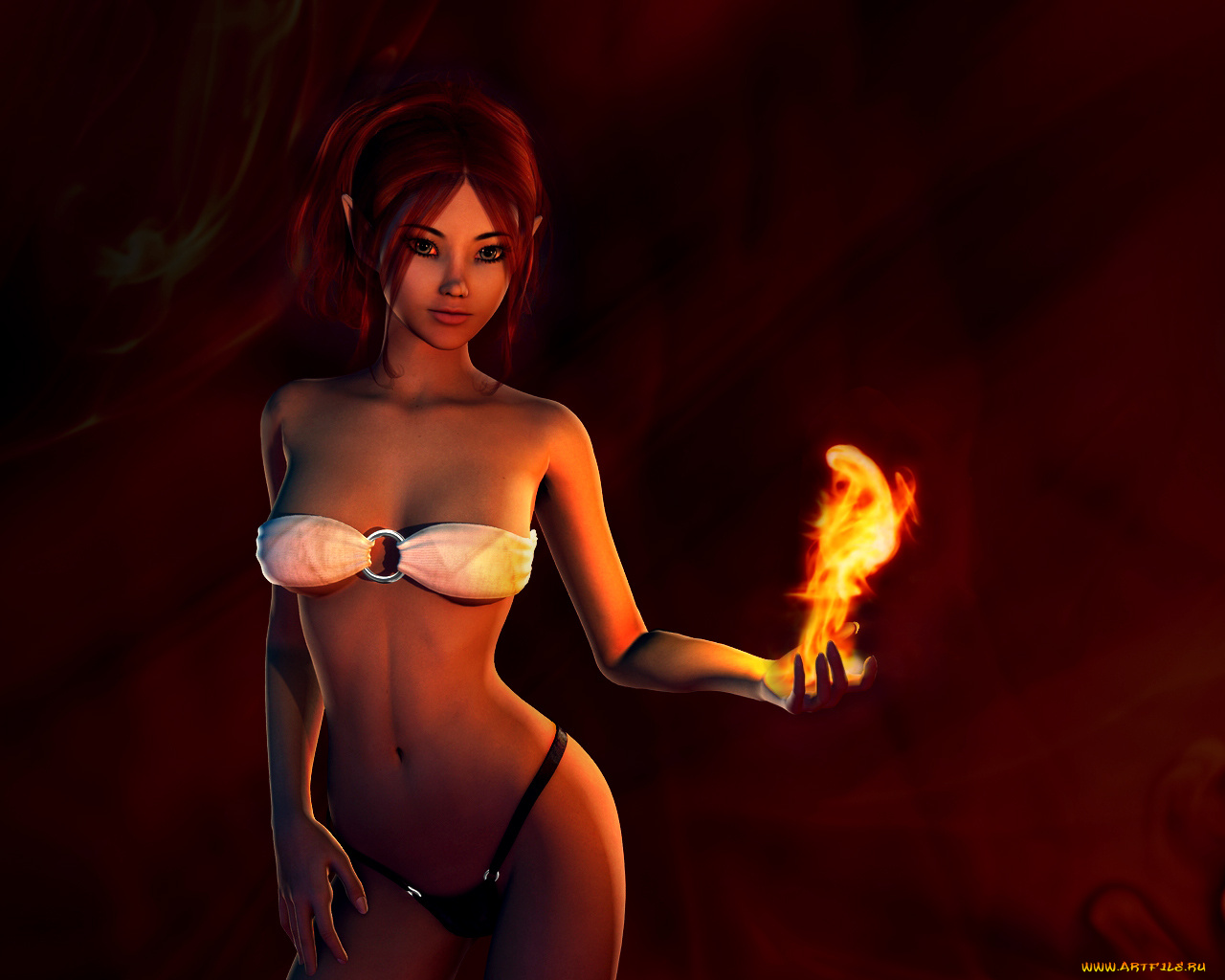 fire, elf, фэнтези, эльфы