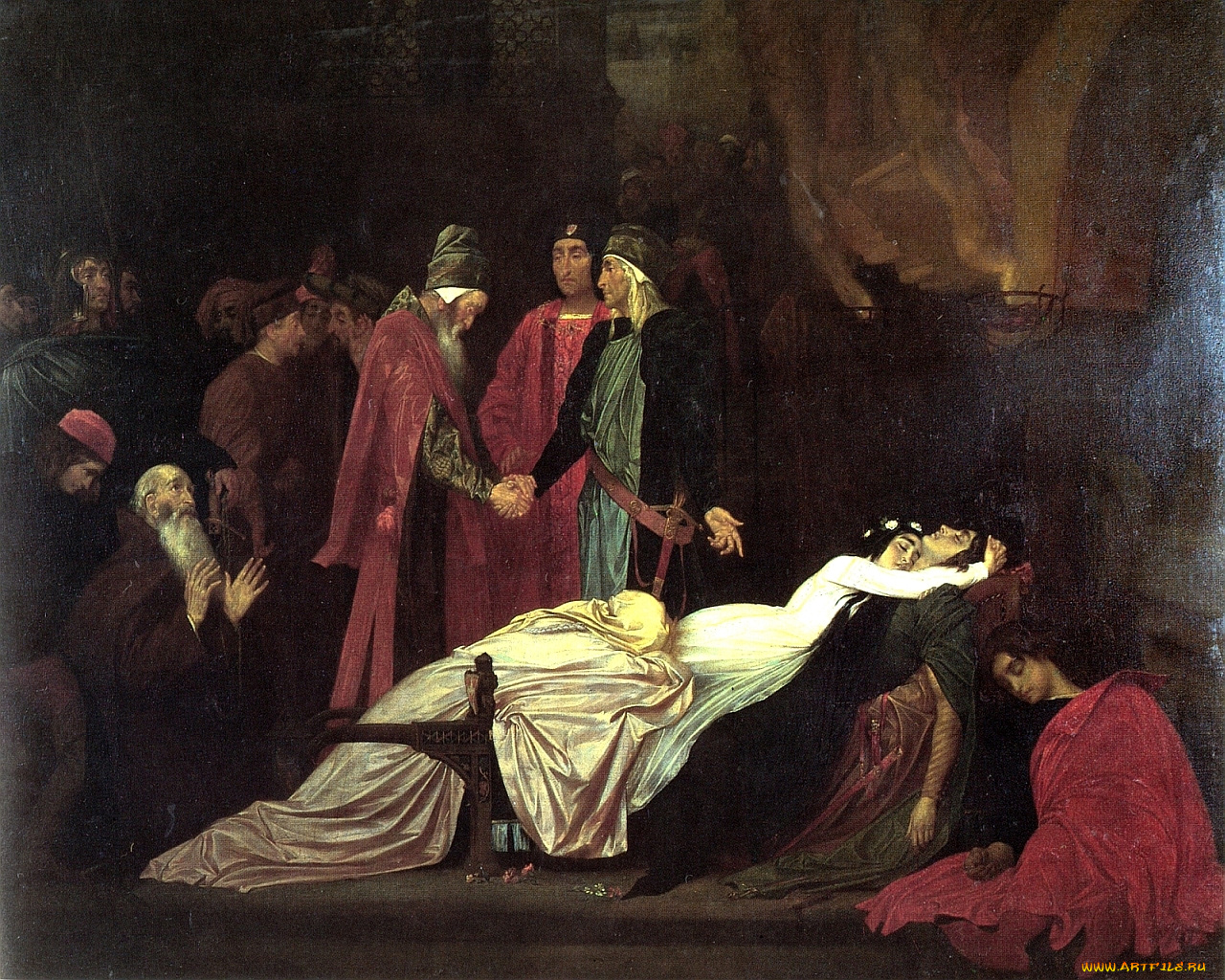 лорд, фредерик, лейтон, ромео, джульетта, рисованные, frederick, leighton