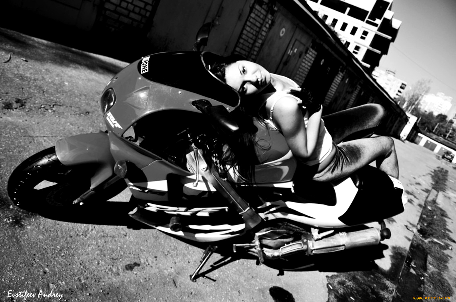 мотоциклы, мото, девушкой