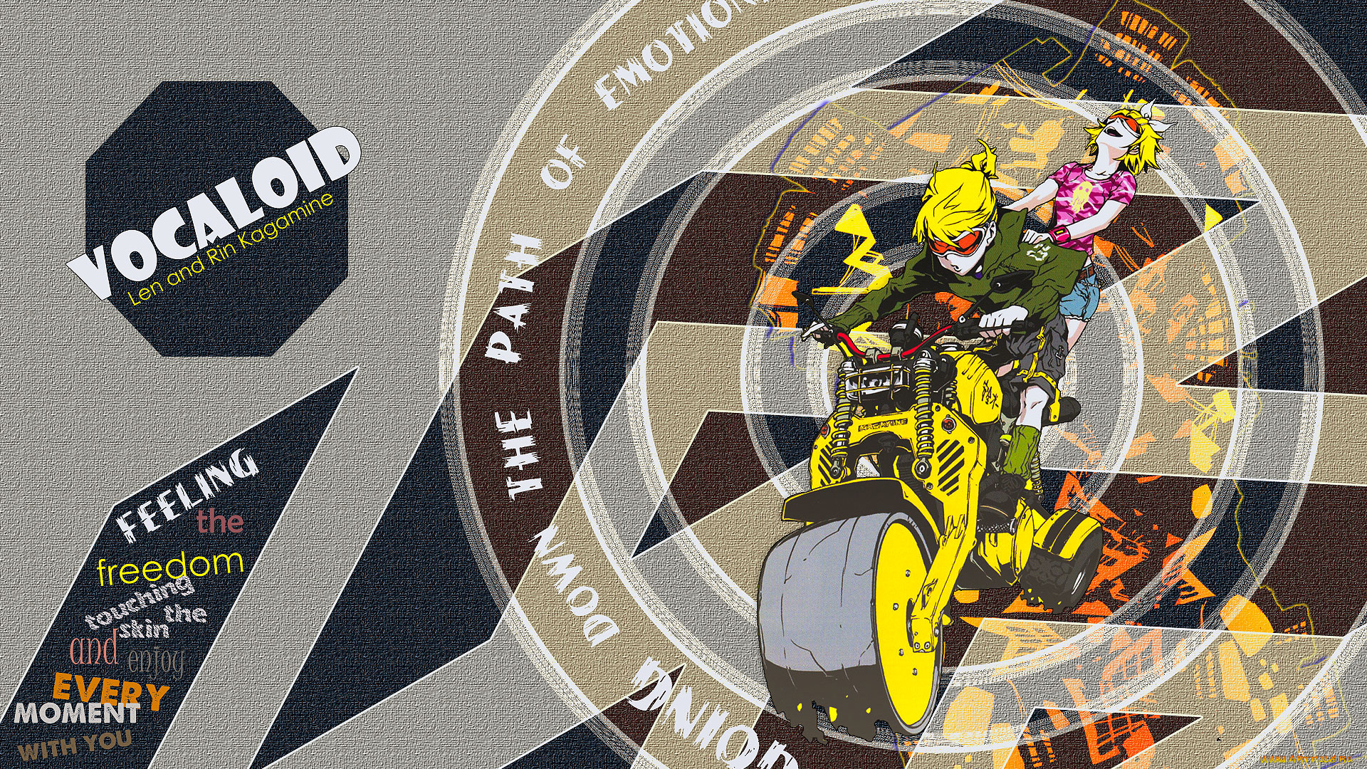 аниме, vocaloid, rin, kagamine, len