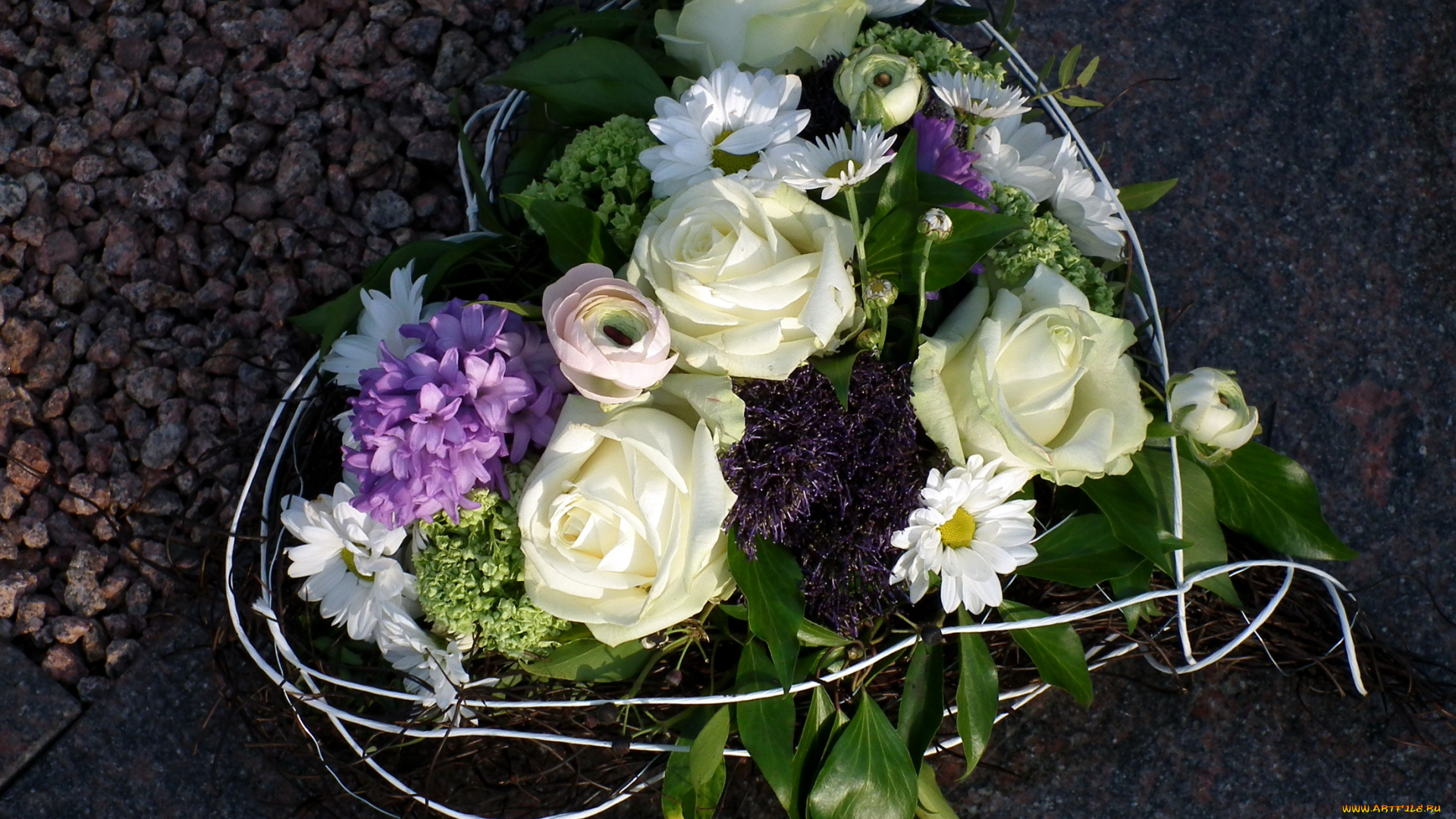 цветы, букеты, композиции, сирень, ромашки, розы