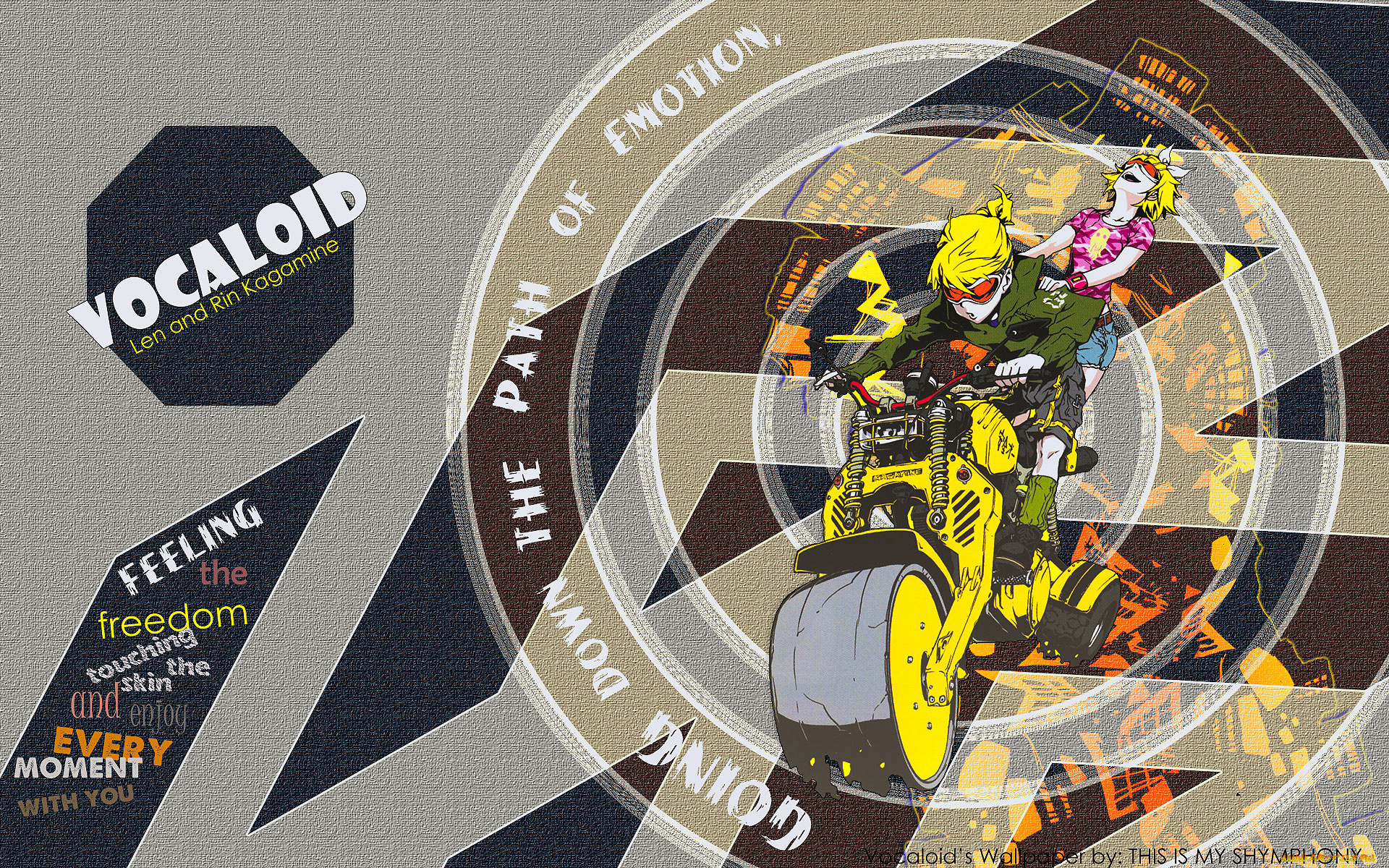 аниме, vocaloid, rin, kagamine, len