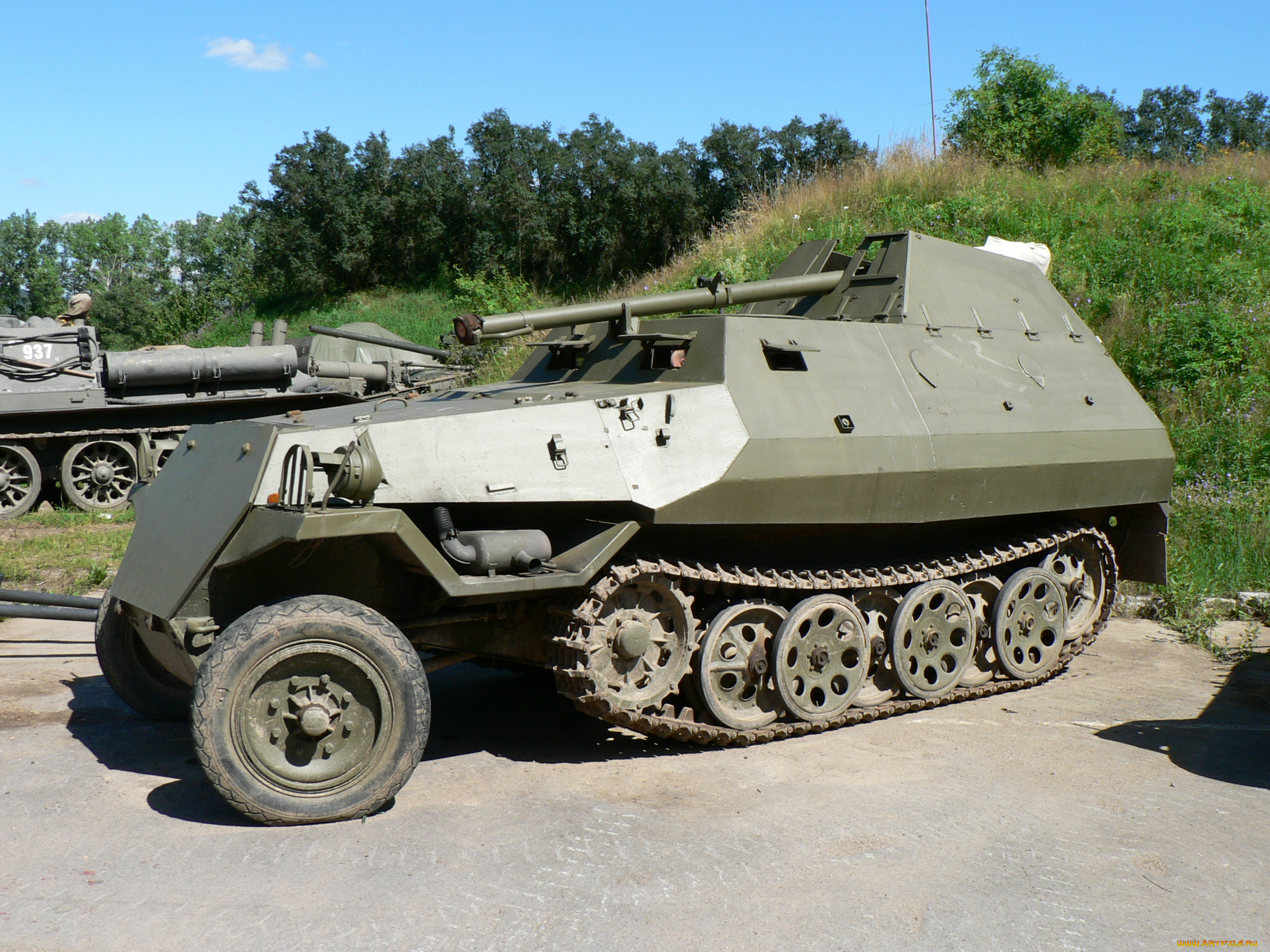 техника, военная, гусеницы, пушка