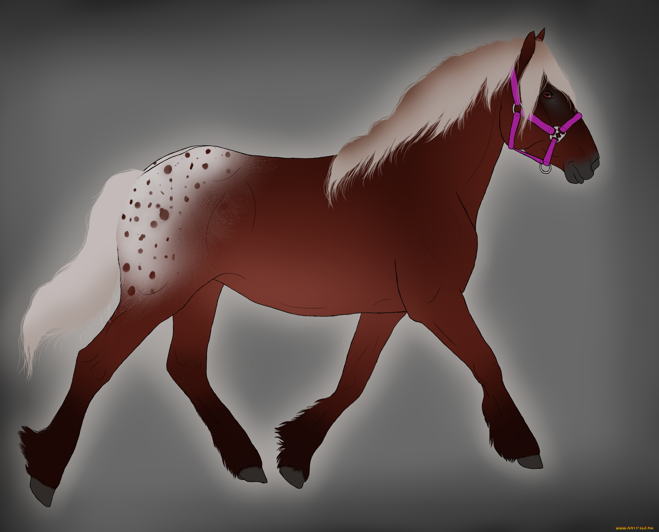 рисованные, животные, лошади, лошадь