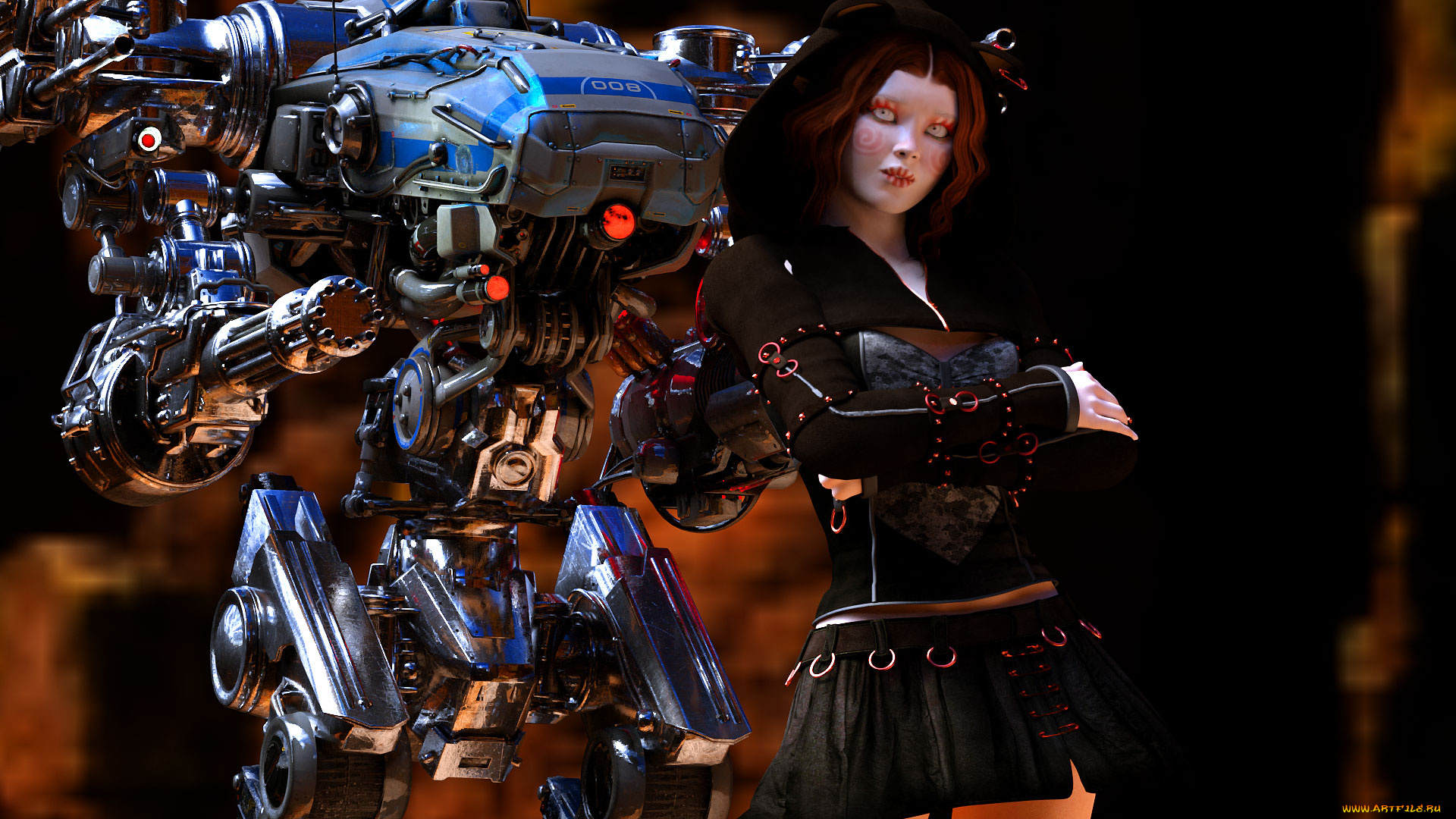 3д, графика, fantasy, , фантазия, девушка, робот