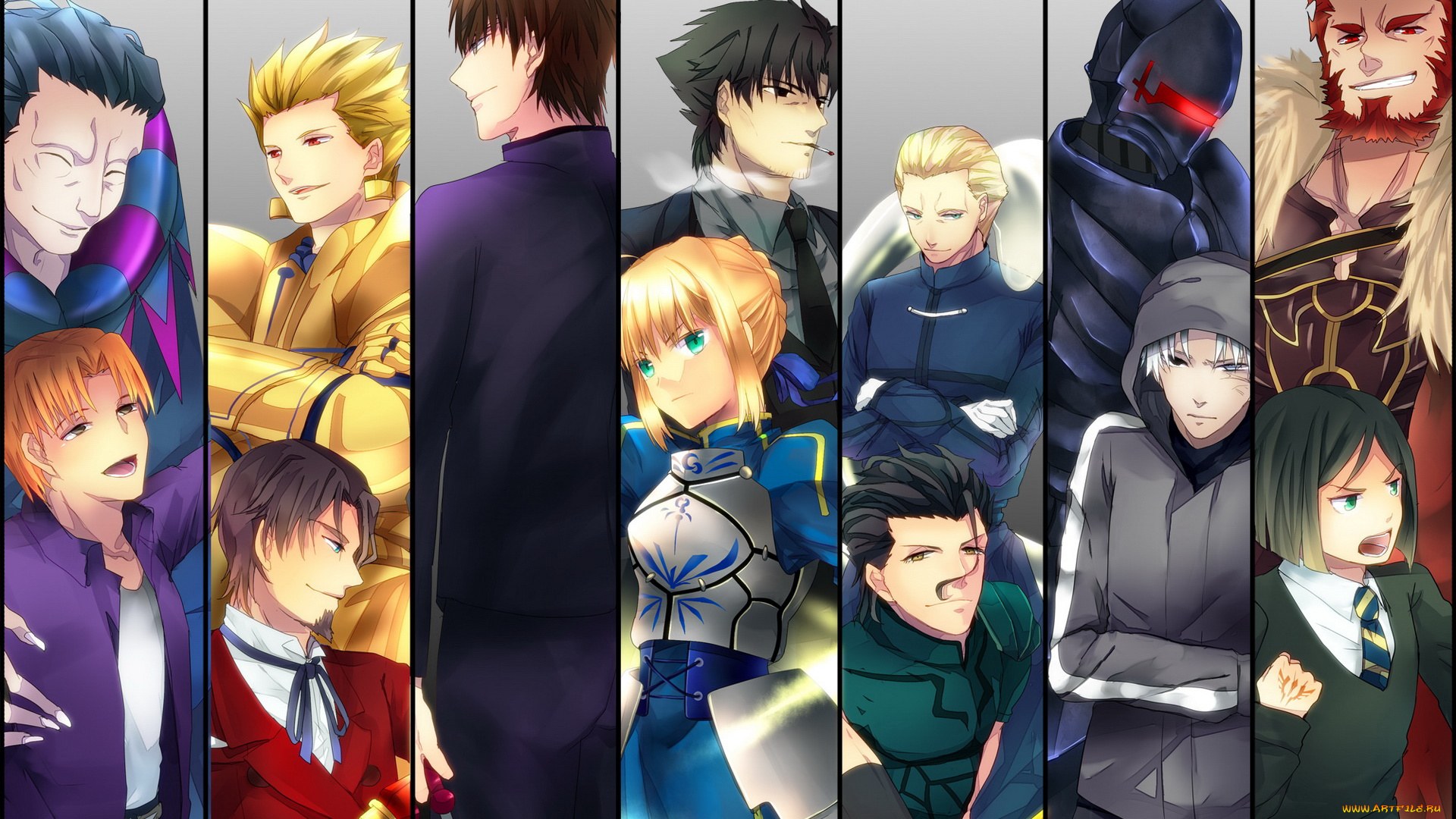 аниме, fate, zero, персонажи, колаж