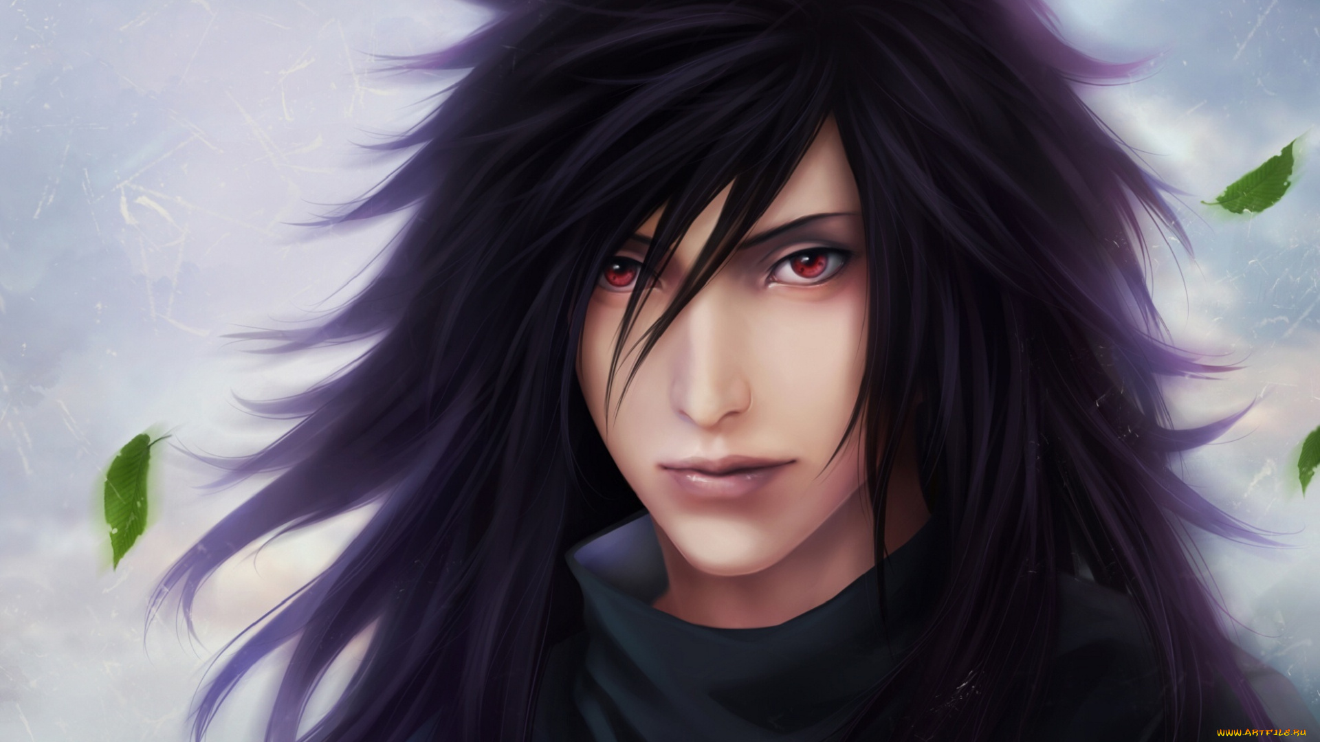 аниме, naruto, паень, арт, мадара, учиха, брюнет, взгляд