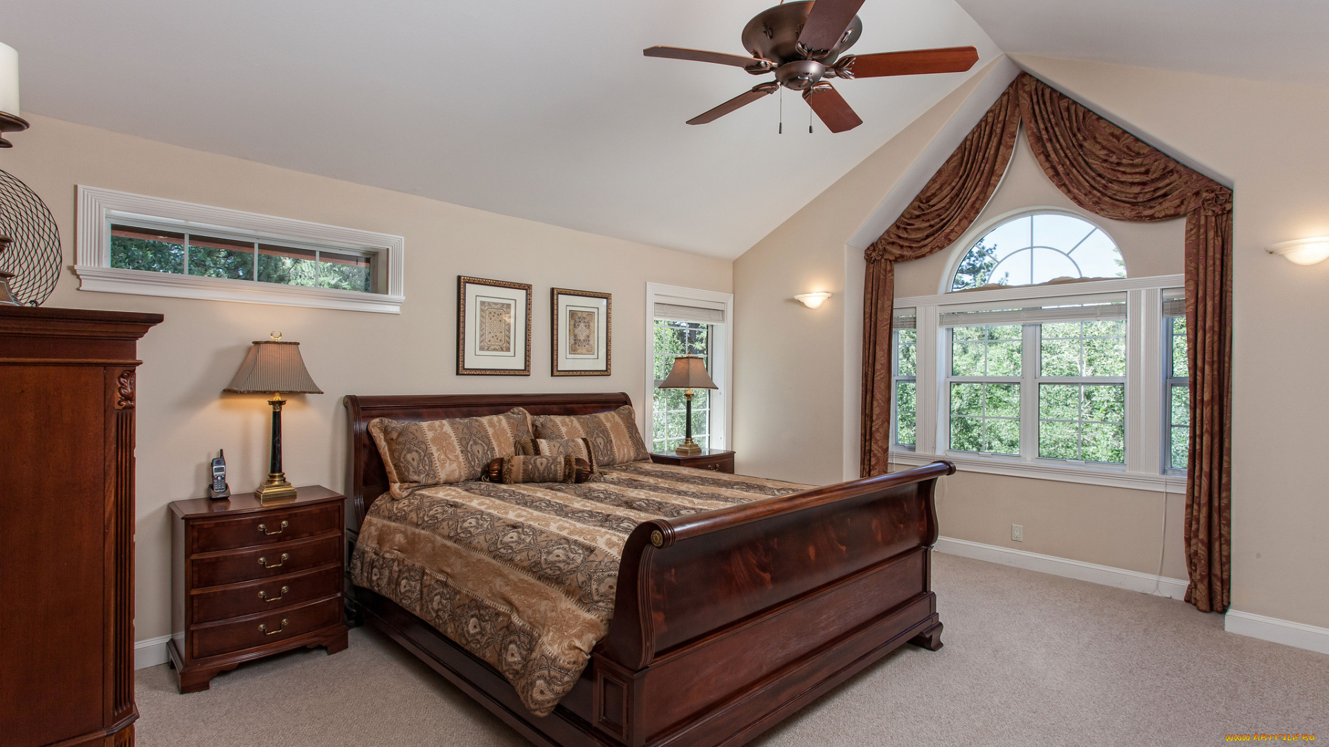 интерьер, спальня, кровать