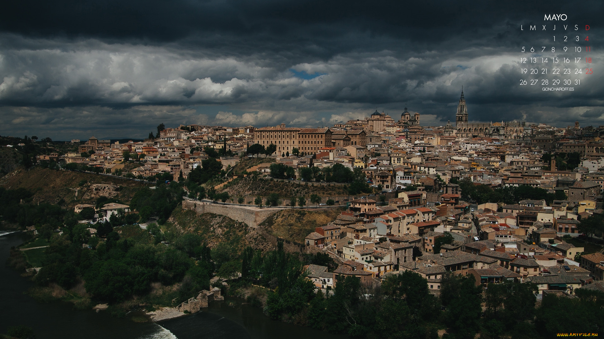 календари, города, толедо, испания