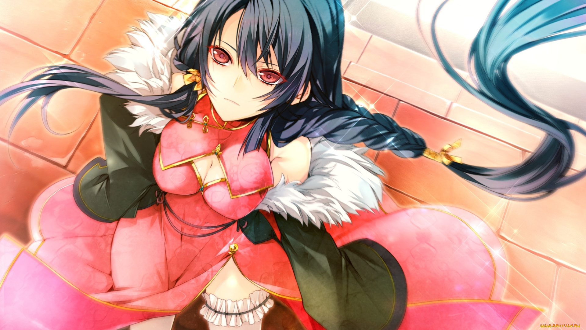 negai, no, kakera, to, hakugin, no, agreement, аниме, art, девушка, reirin, yan, взгляд, декольте, улица, ветер