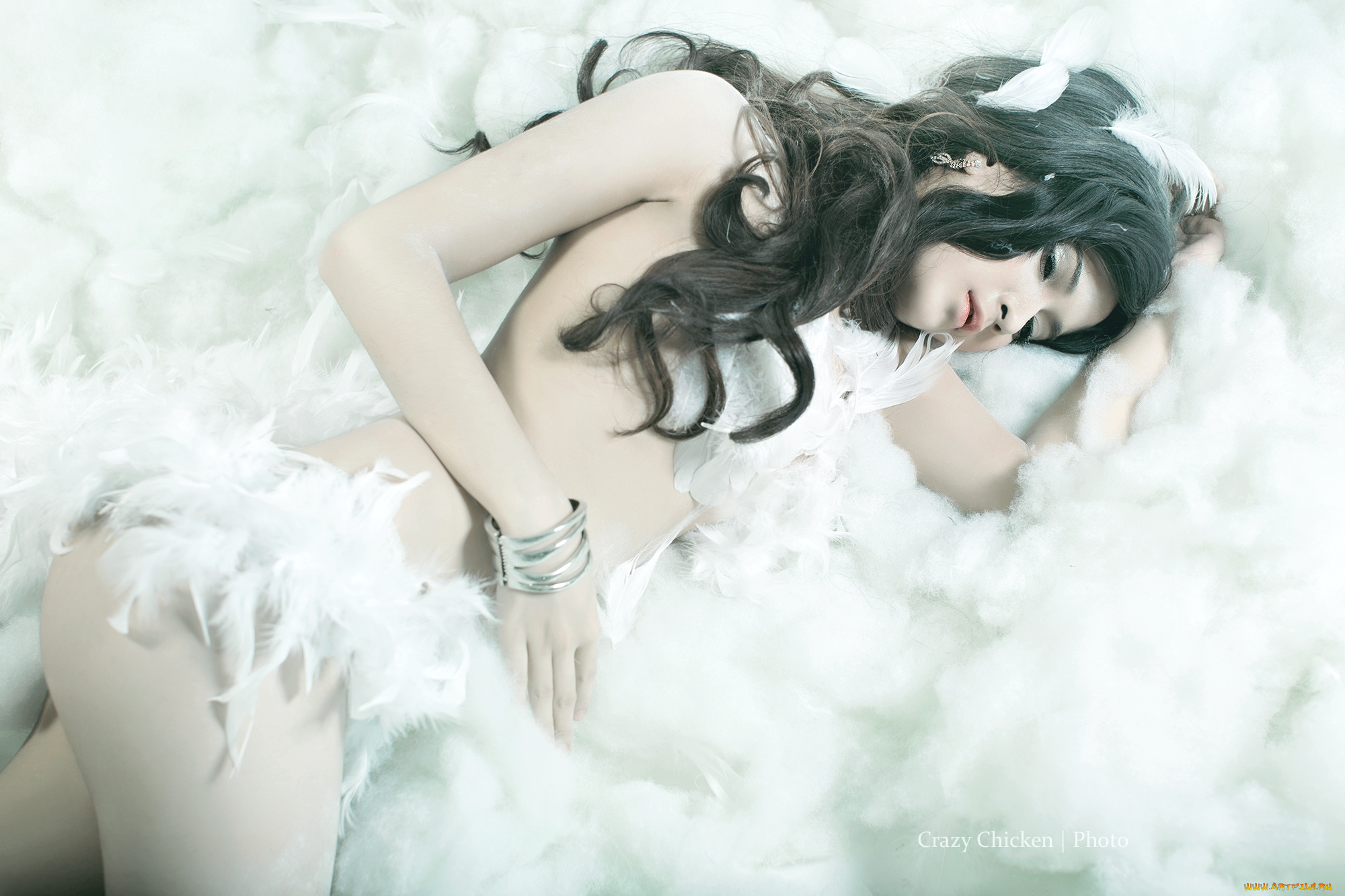 девушки, -unsort, , азиатки, перья