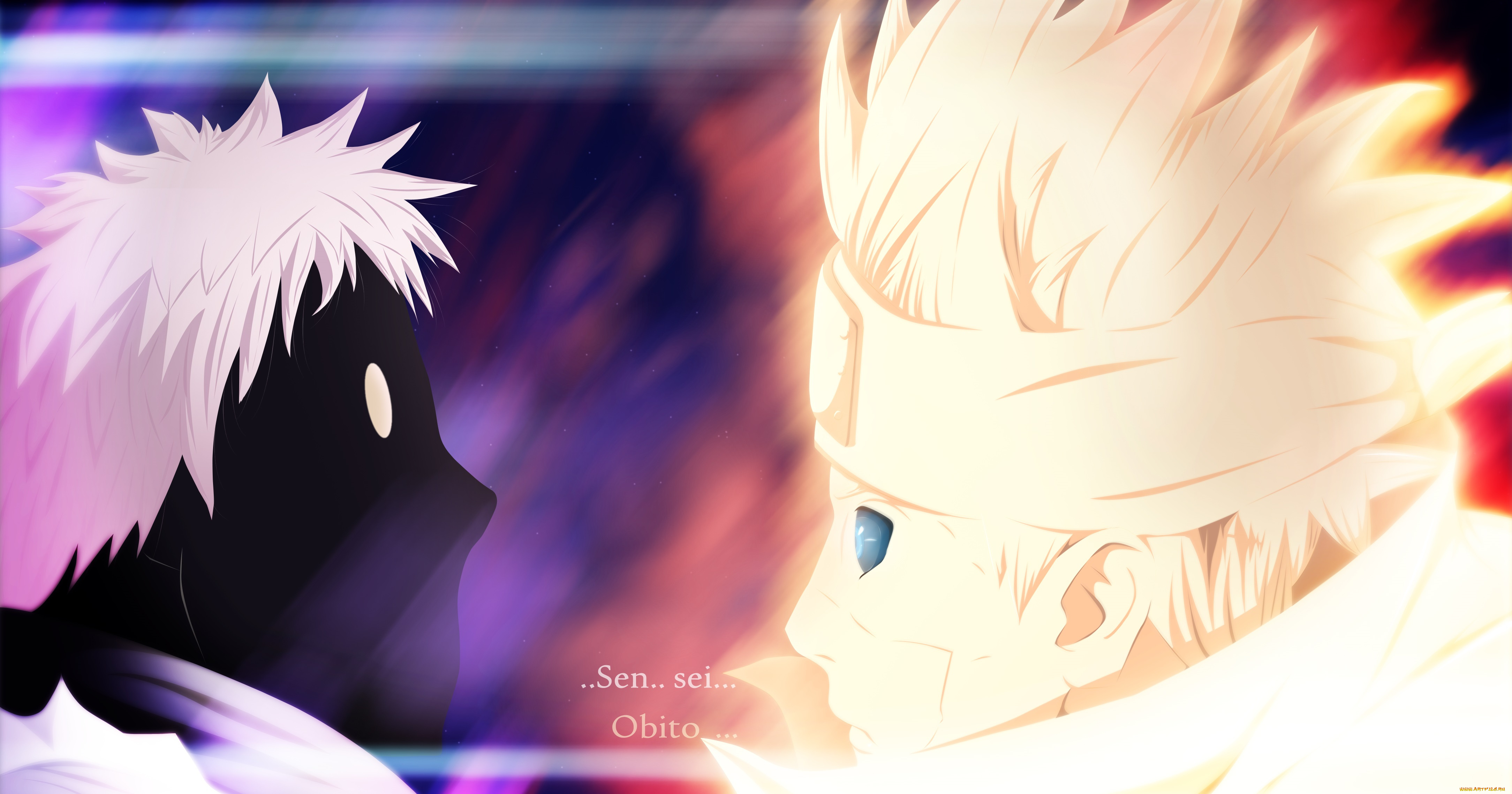 аниме, naruto, наруто, шиппуден, арт, манга, минато, обито, учиха, намикадзе, блондин, мужчина, эдо-тенсей