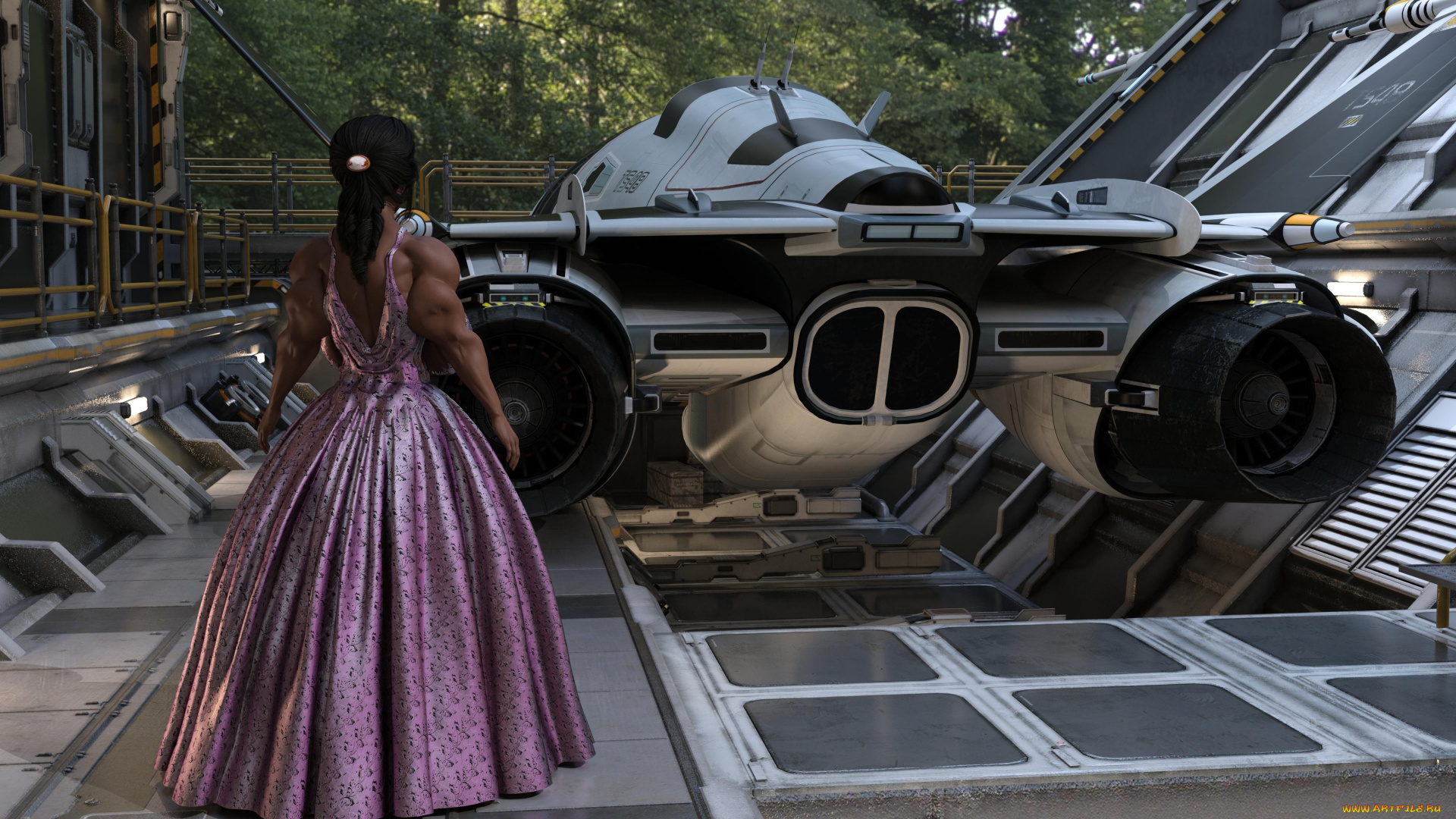 3д, графика, фантазия, , fantasy, фон, девушка, взгляд