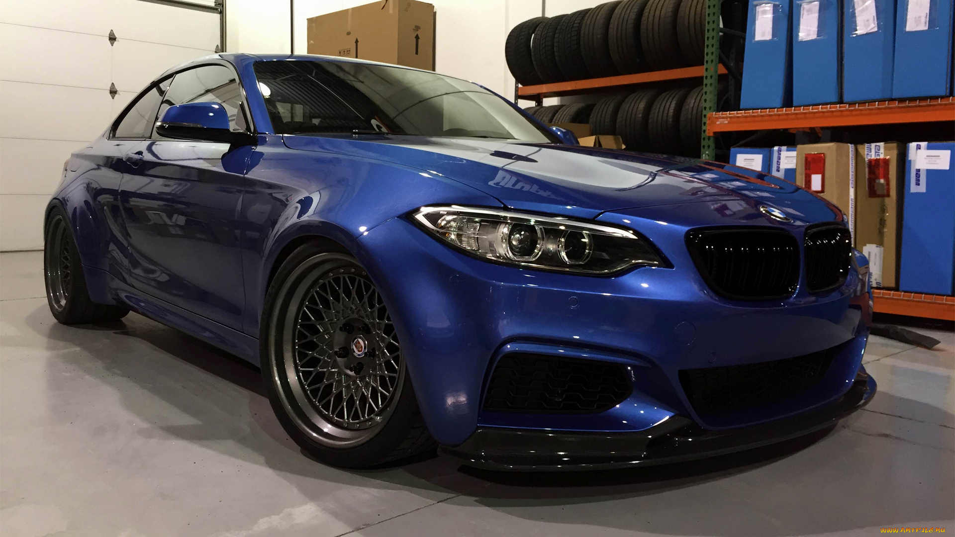 автомобили, bmw, blue, tuning, garage