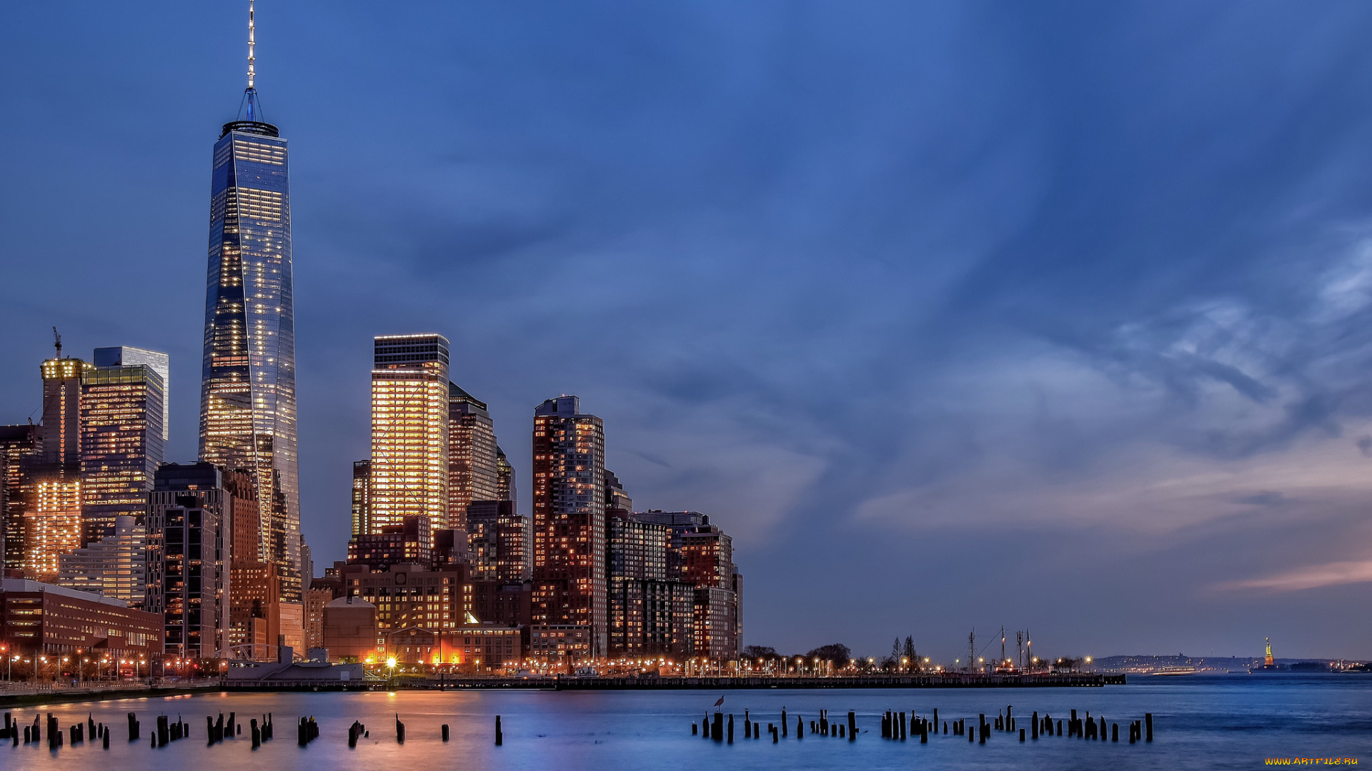 manhattan, города, нью-йорк, , сша, небоскребы, залив