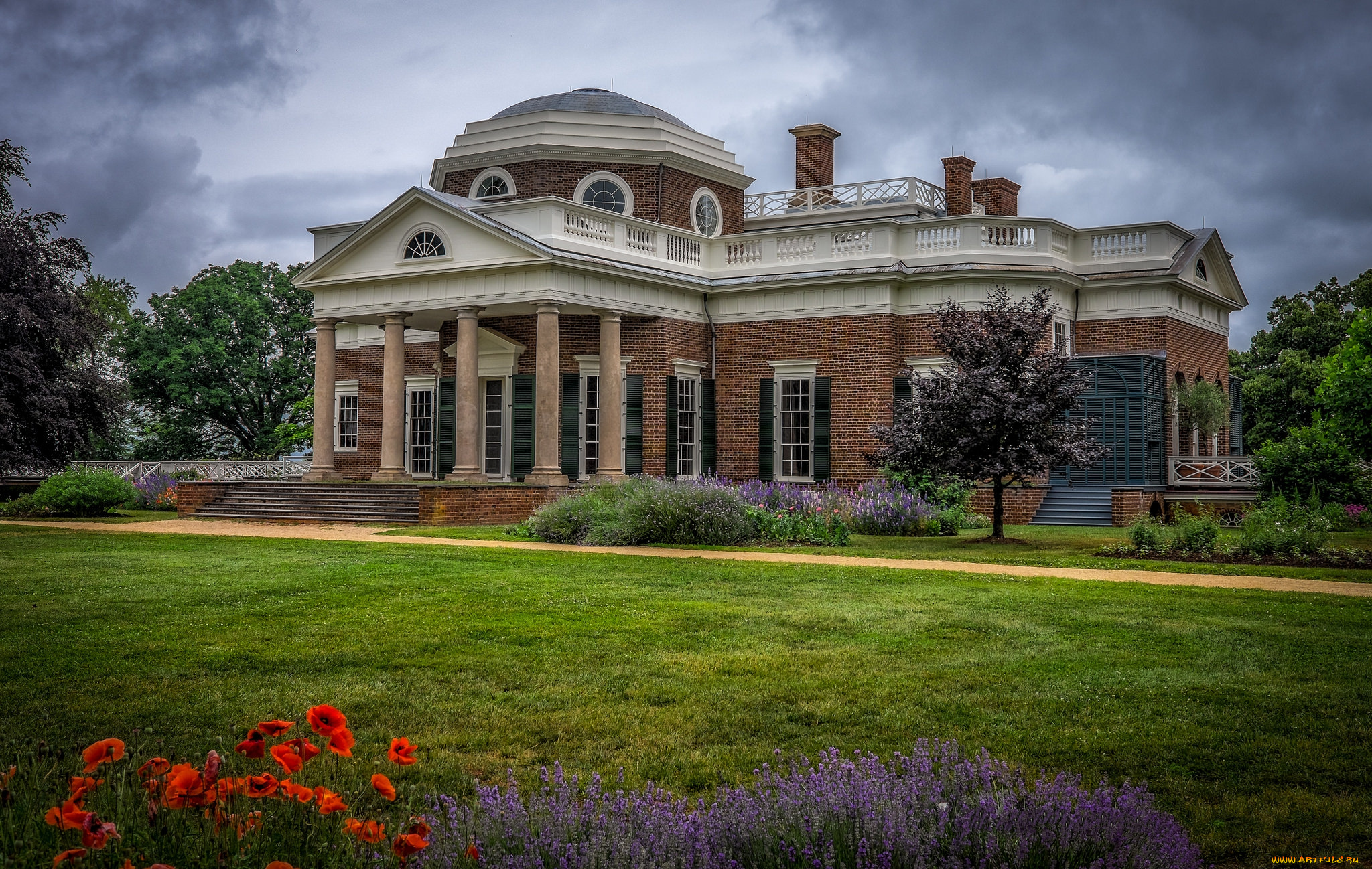 jefferson`s, monticello, города, -, здания, , дома, особняк, парк
