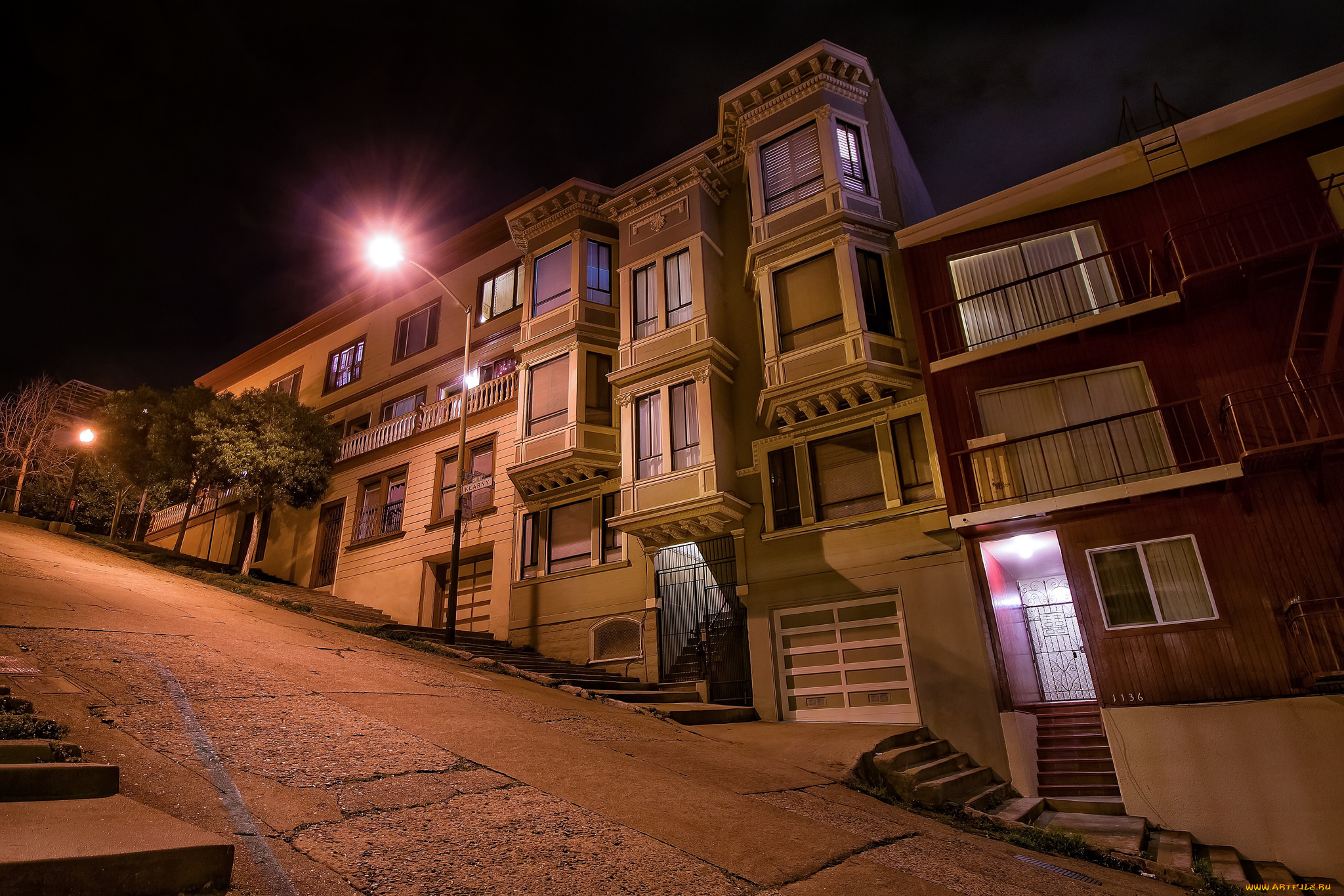 san, francisco, города, сан-франциско, , сша, улица, склон, дома