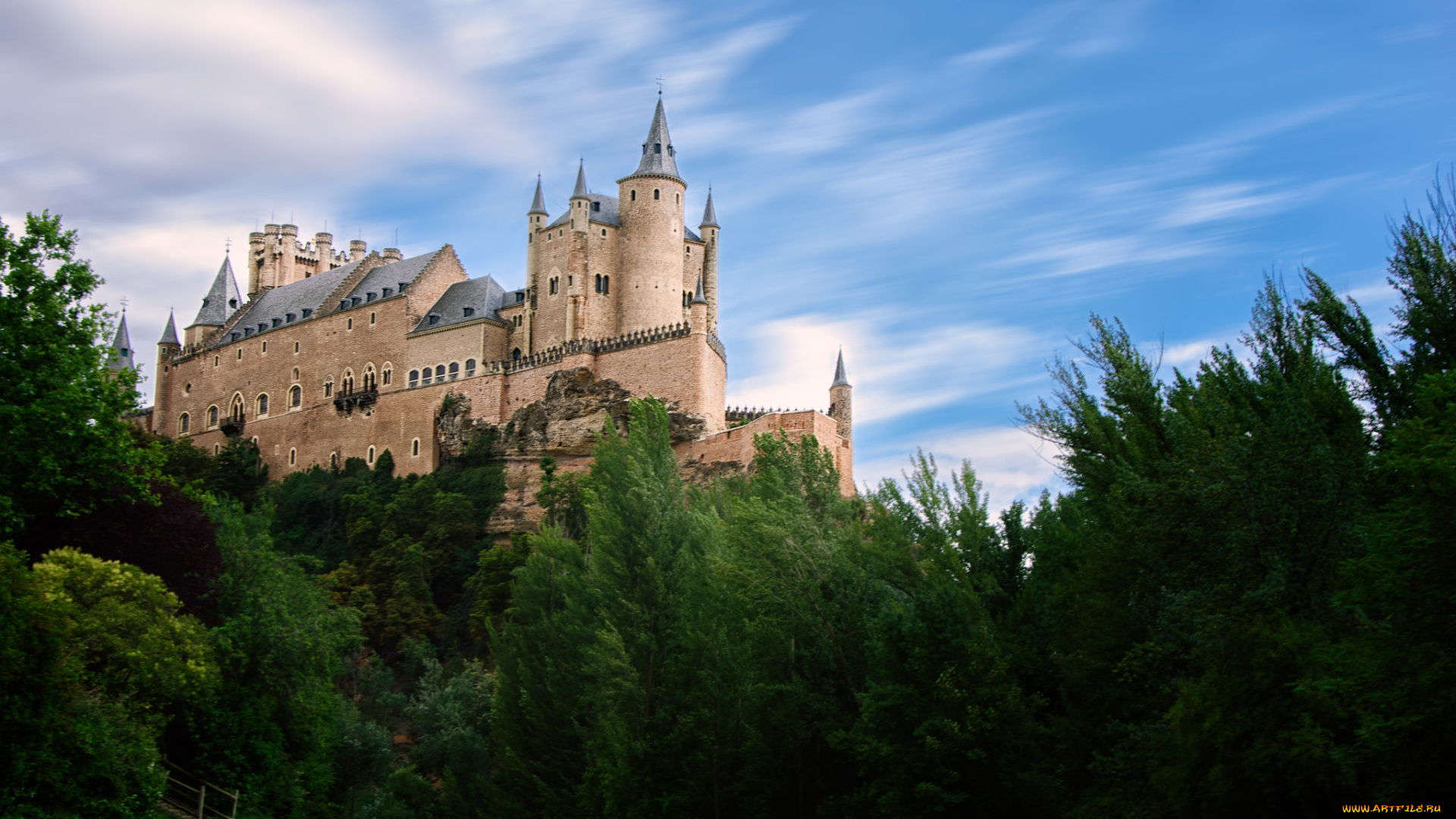 alc&, 225, zar, de, segovia, города, замки, испании, холм, замок