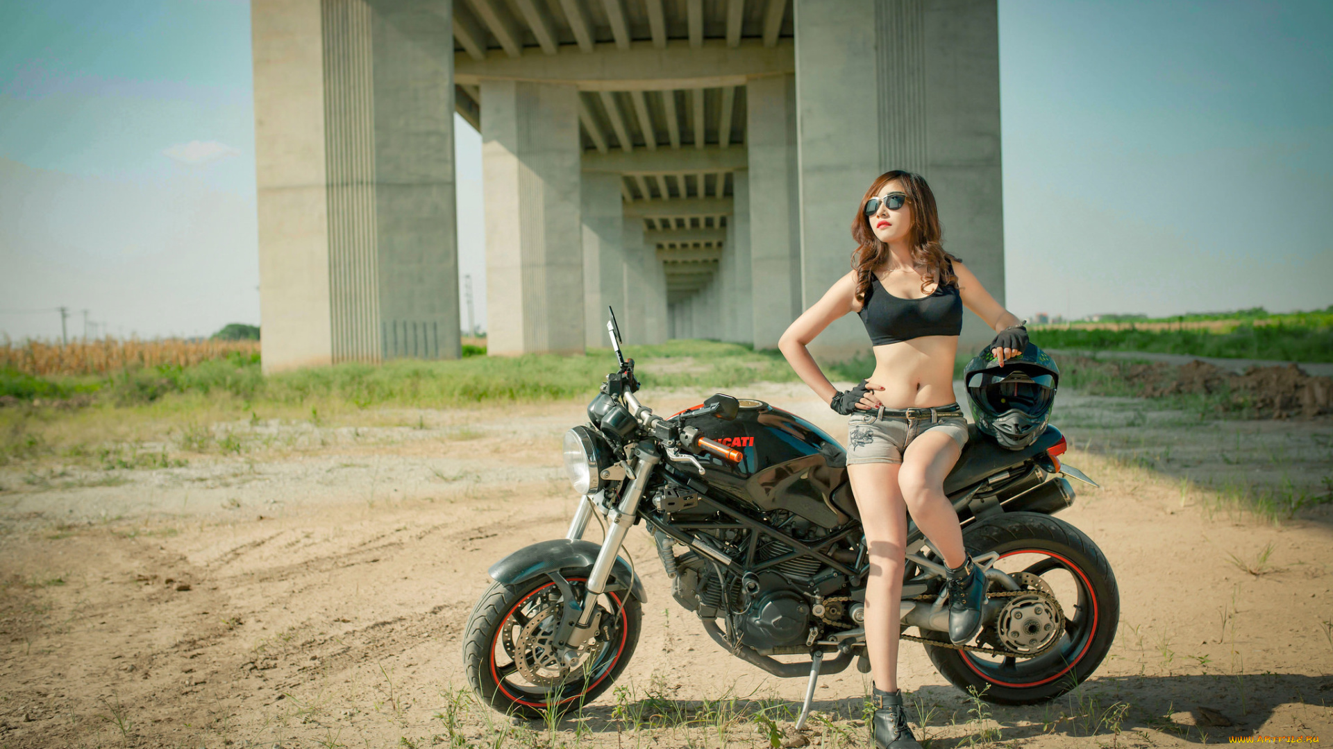 мотоциклы, мото, с, девушкой, девица, байк