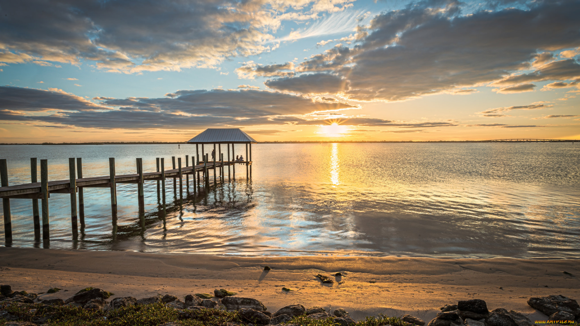 природа, побережье, рассвет