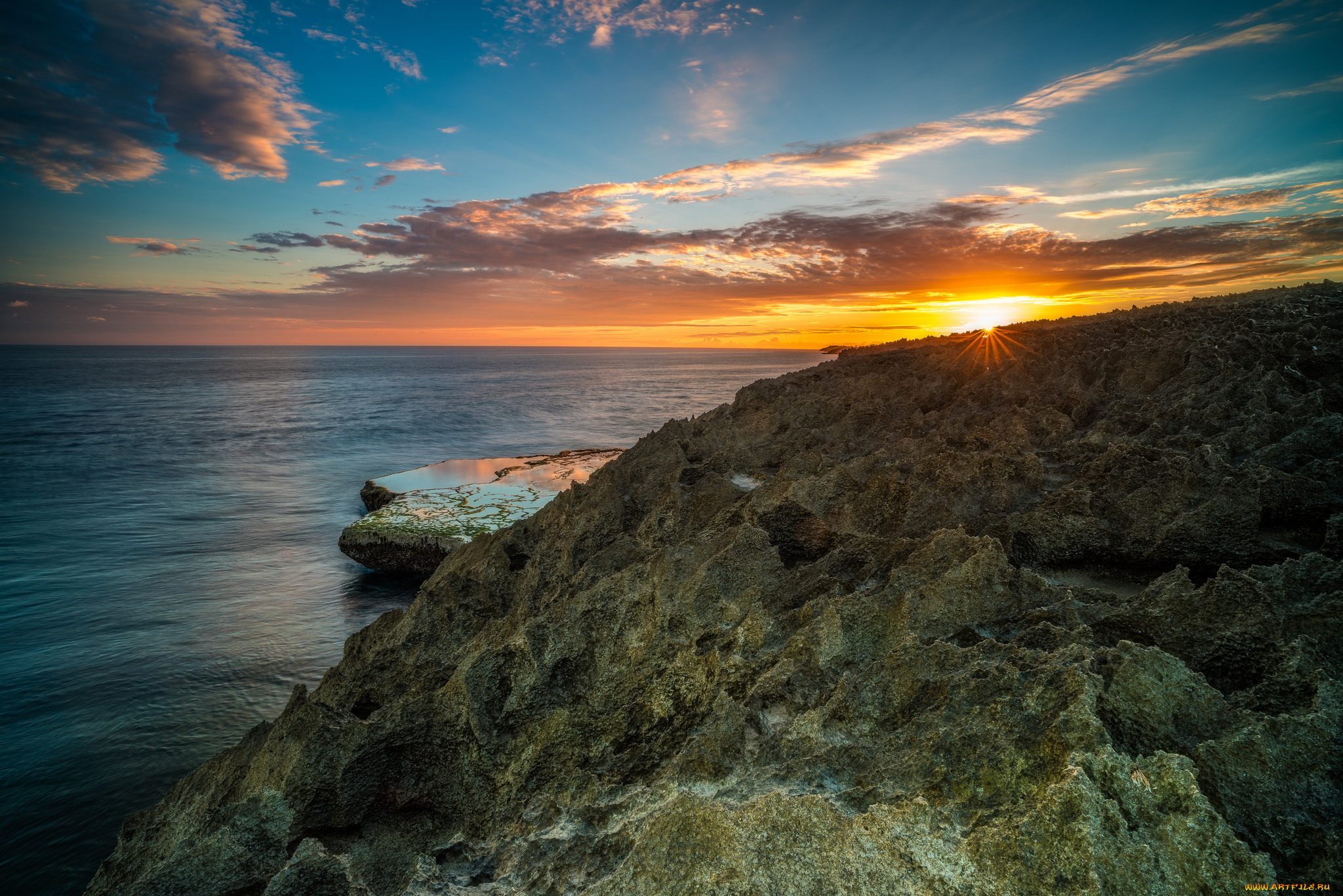 природа, побережье, рассвет