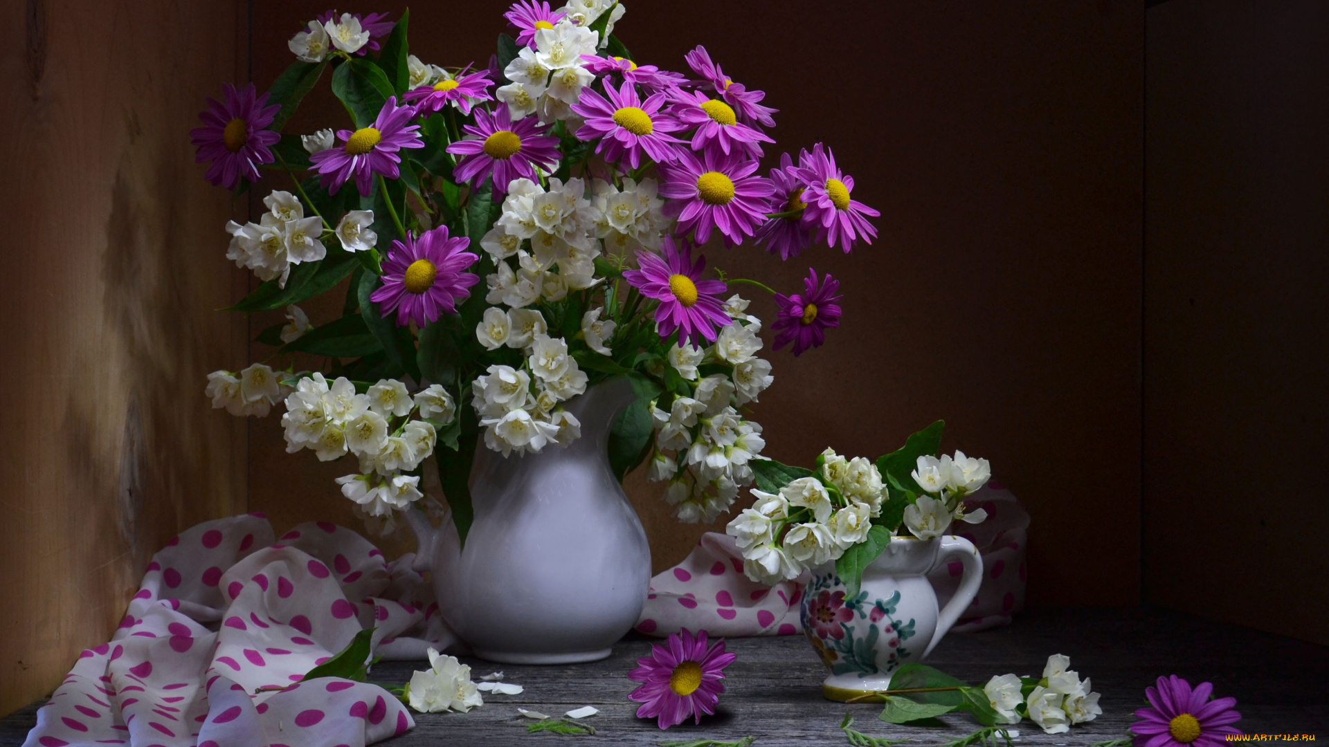 цветы, букеты, , композиции, жасмин, ромашки, букет