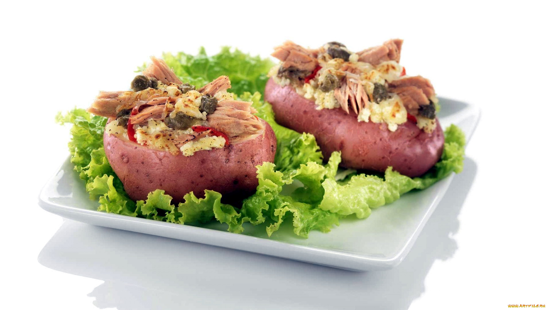 еда, картофель, фаршированный, клубни