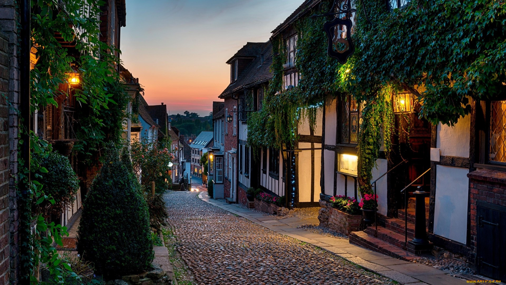 города, -, улицы, , площади, , набережные, огни, вечер