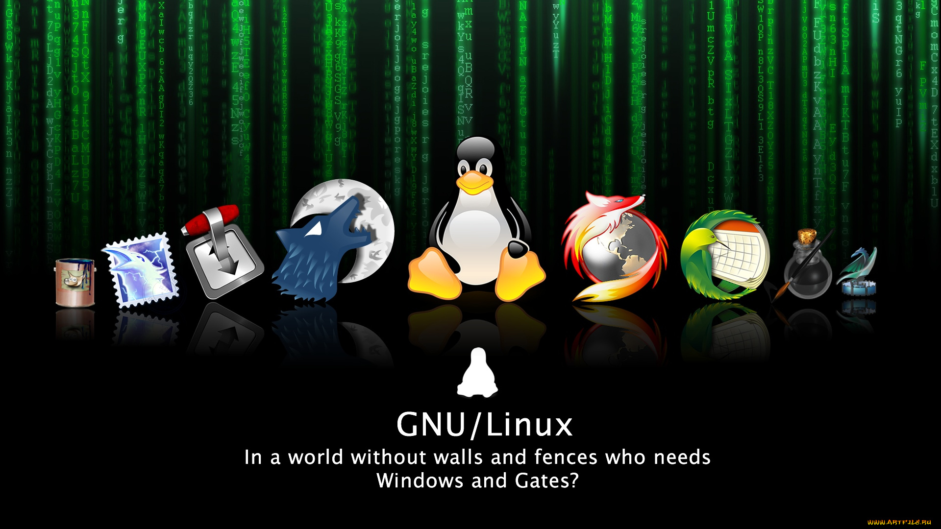 компьютеры, linux, фон, логотип