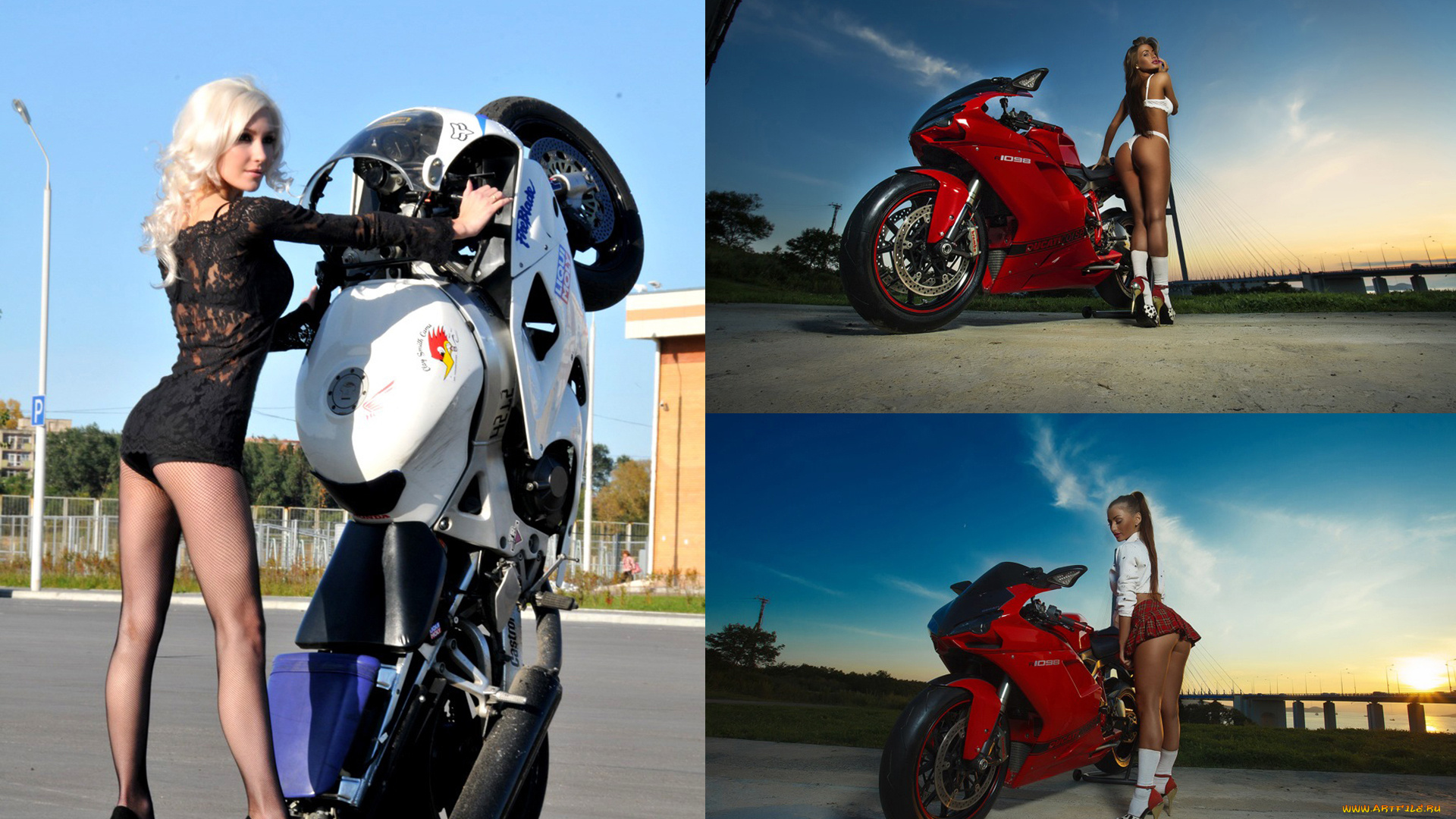 мотоциклы, мото, с, девушкой, девушки