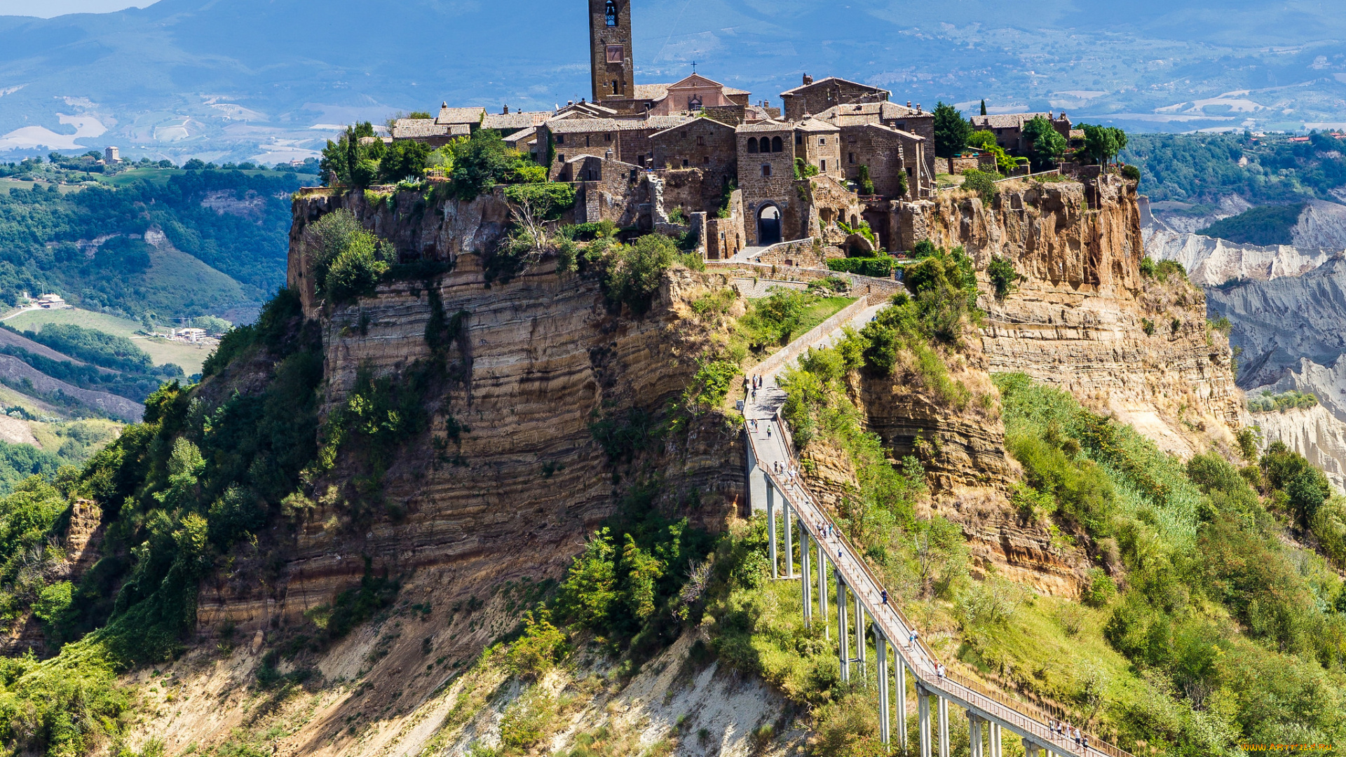 panorama, of, civita, di, bagnoregio, города, -, пейзажи, простор