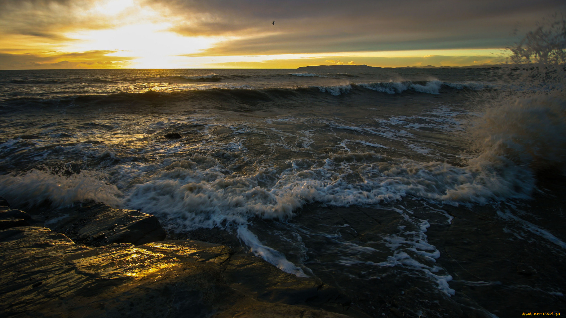 природа, побережье, простор