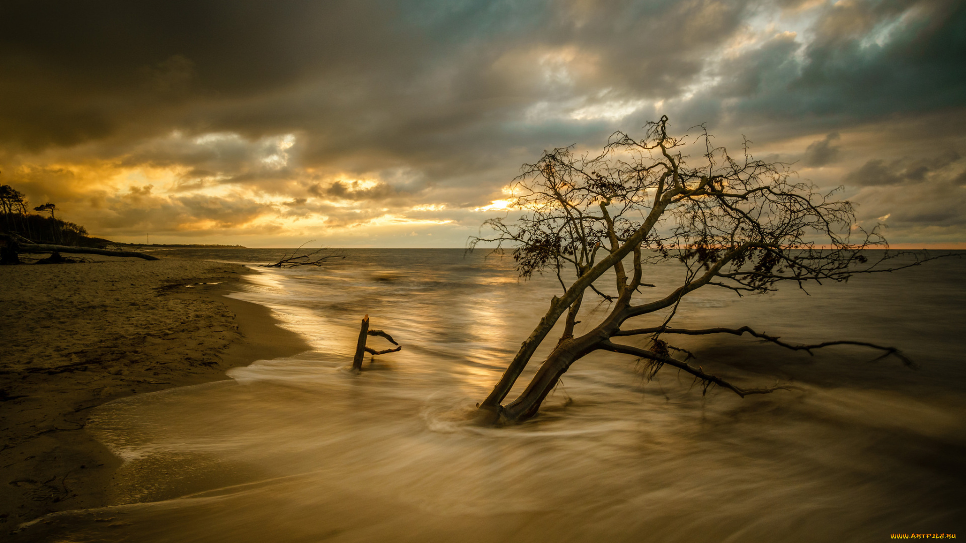 природа, побережье, простор