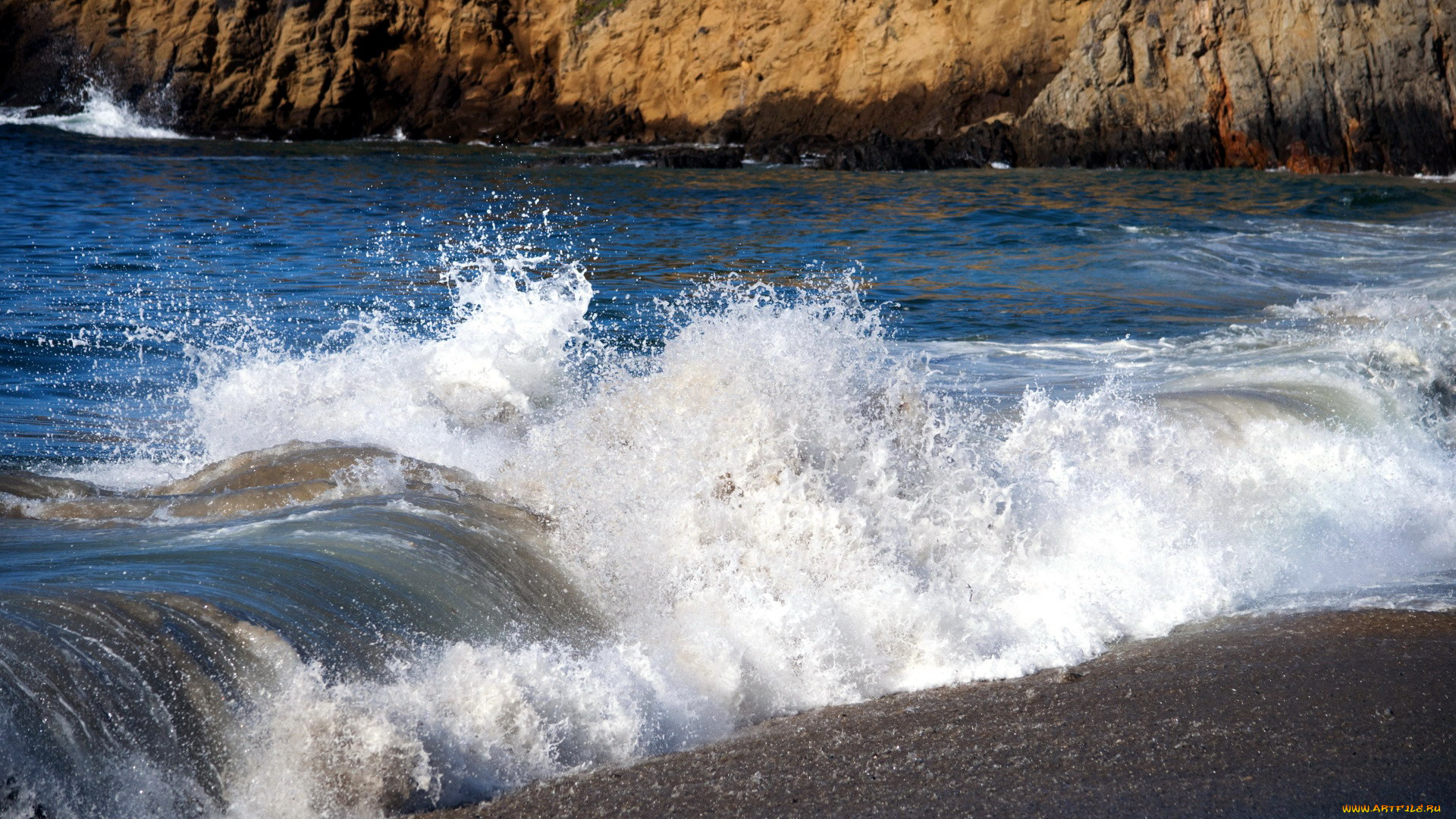 природа, побережье, волны