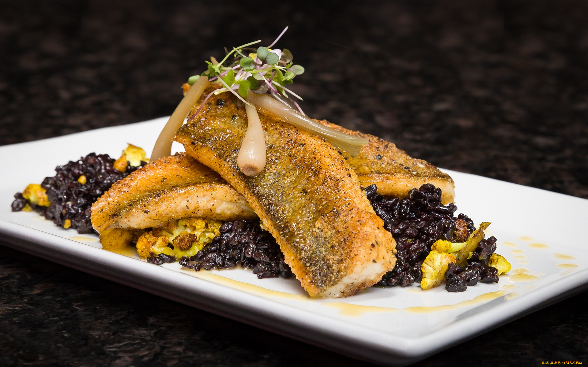 еда, рыбные, блюда, , с, морепродуктами, снедь