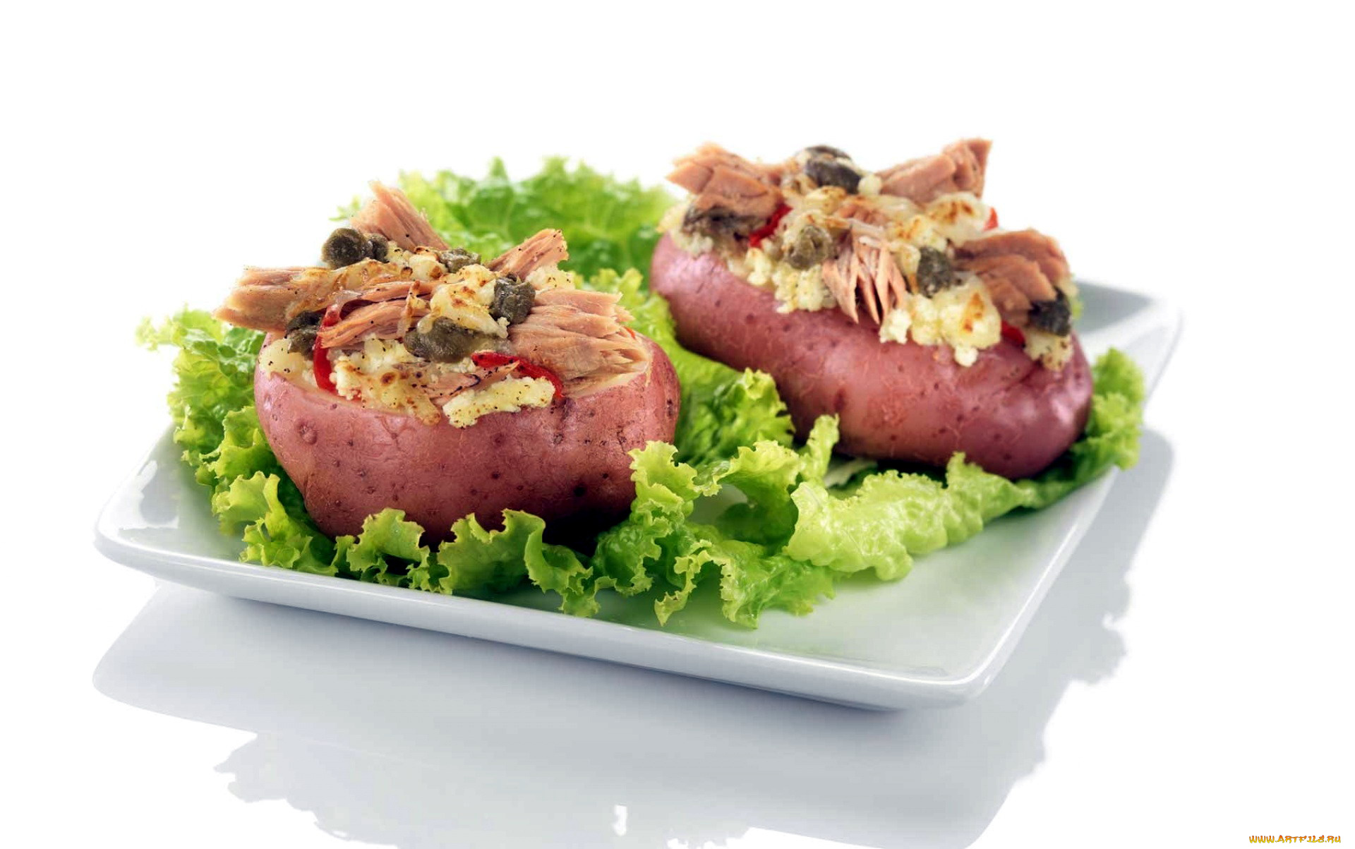 еда, картофель, фаршированный, клубни