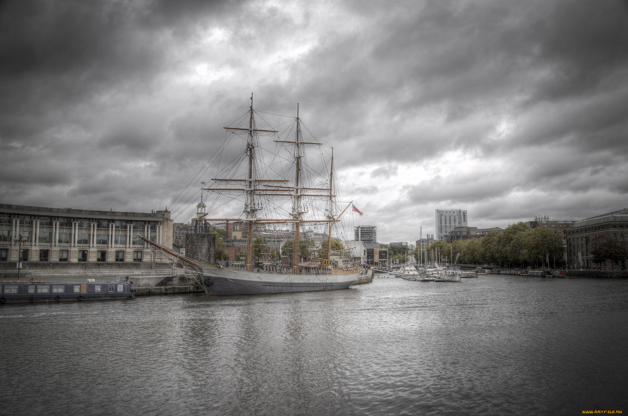 корабли, парусники, паруса, мачты