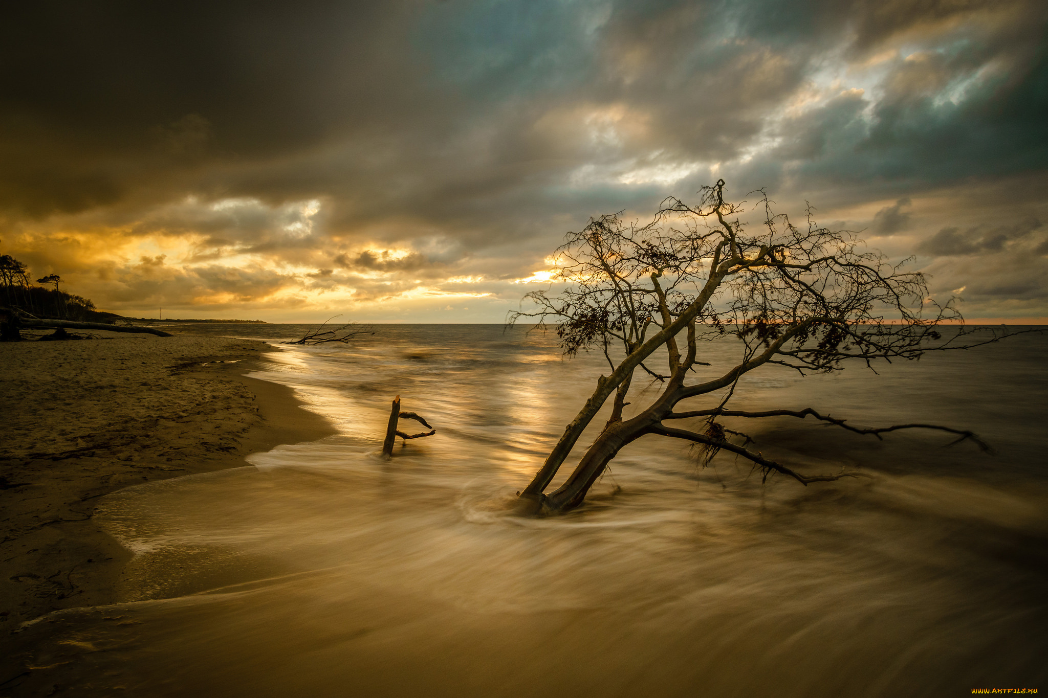 природа, побережье, простор