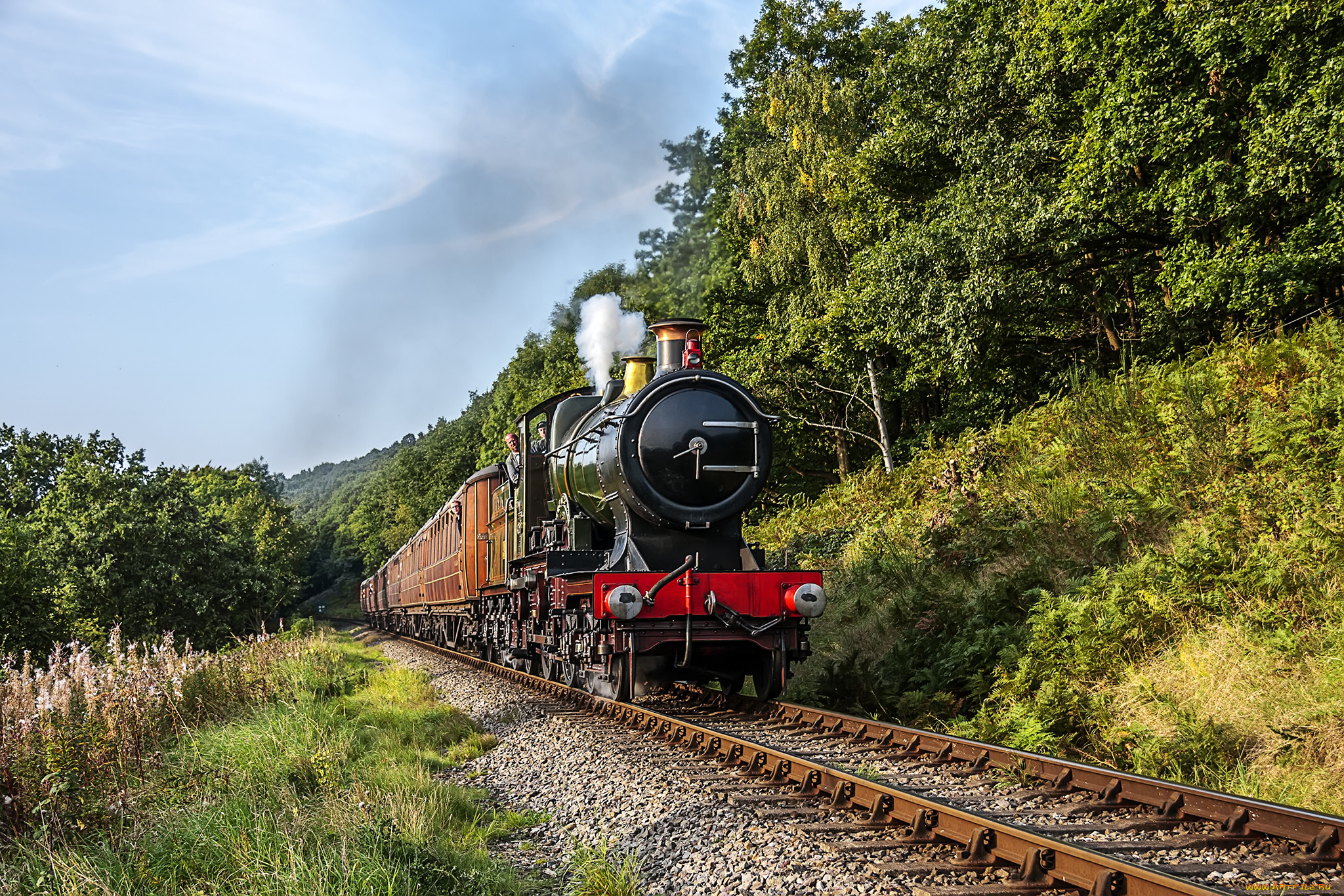 техника, паровозы, локомотив, состав