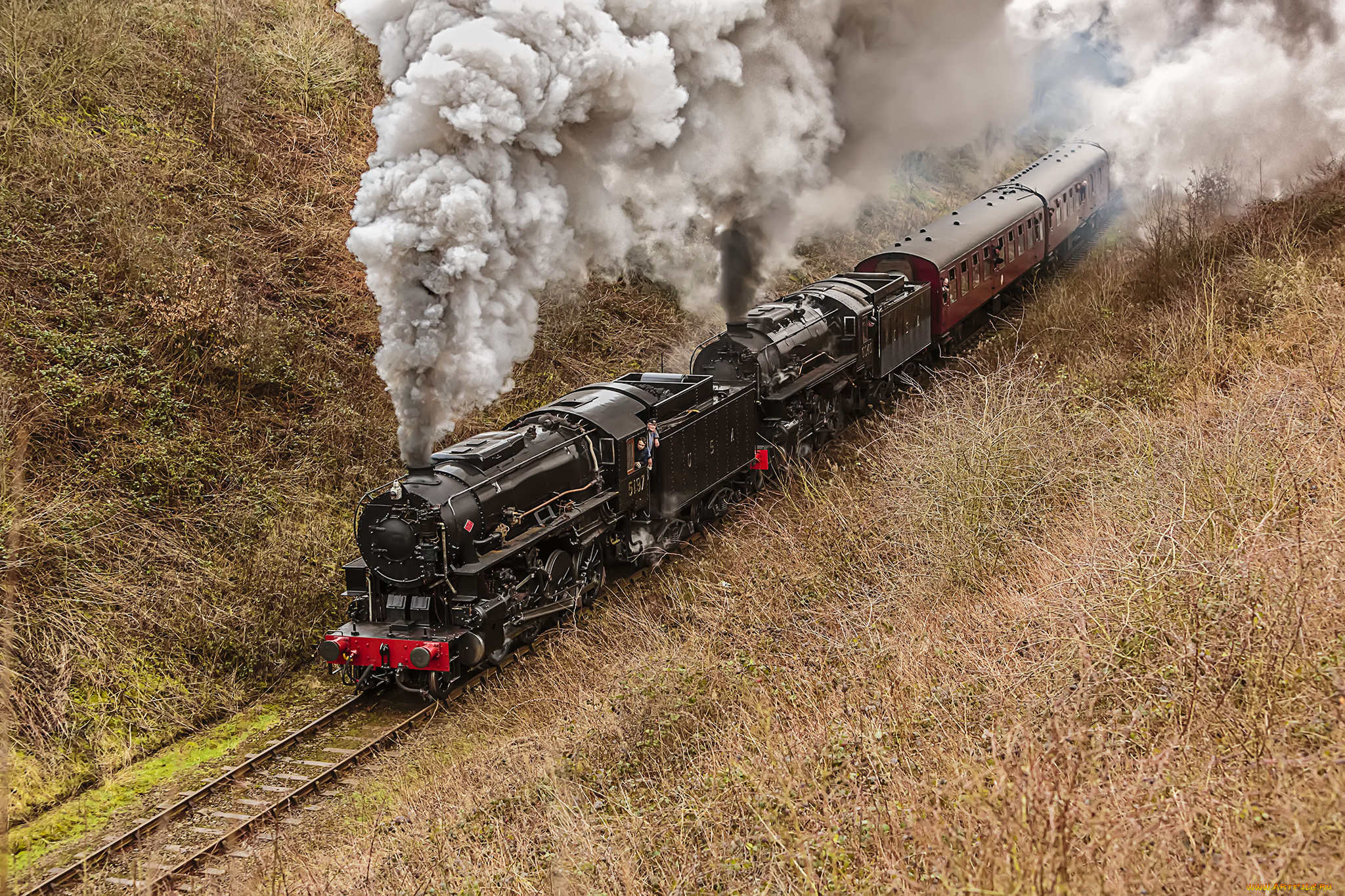 техника, паровозы, состав, локомотив