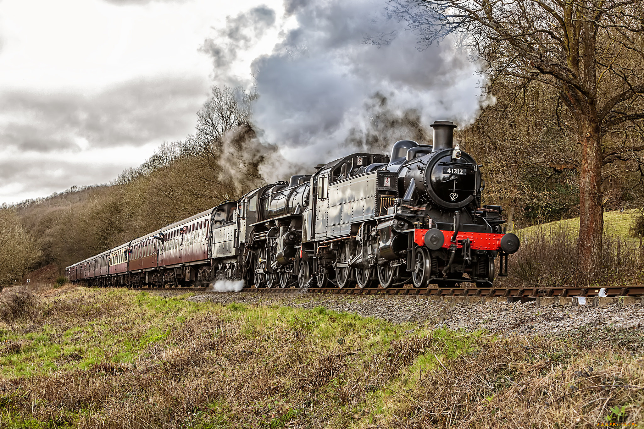 техника, паровозы, состав, локомотив