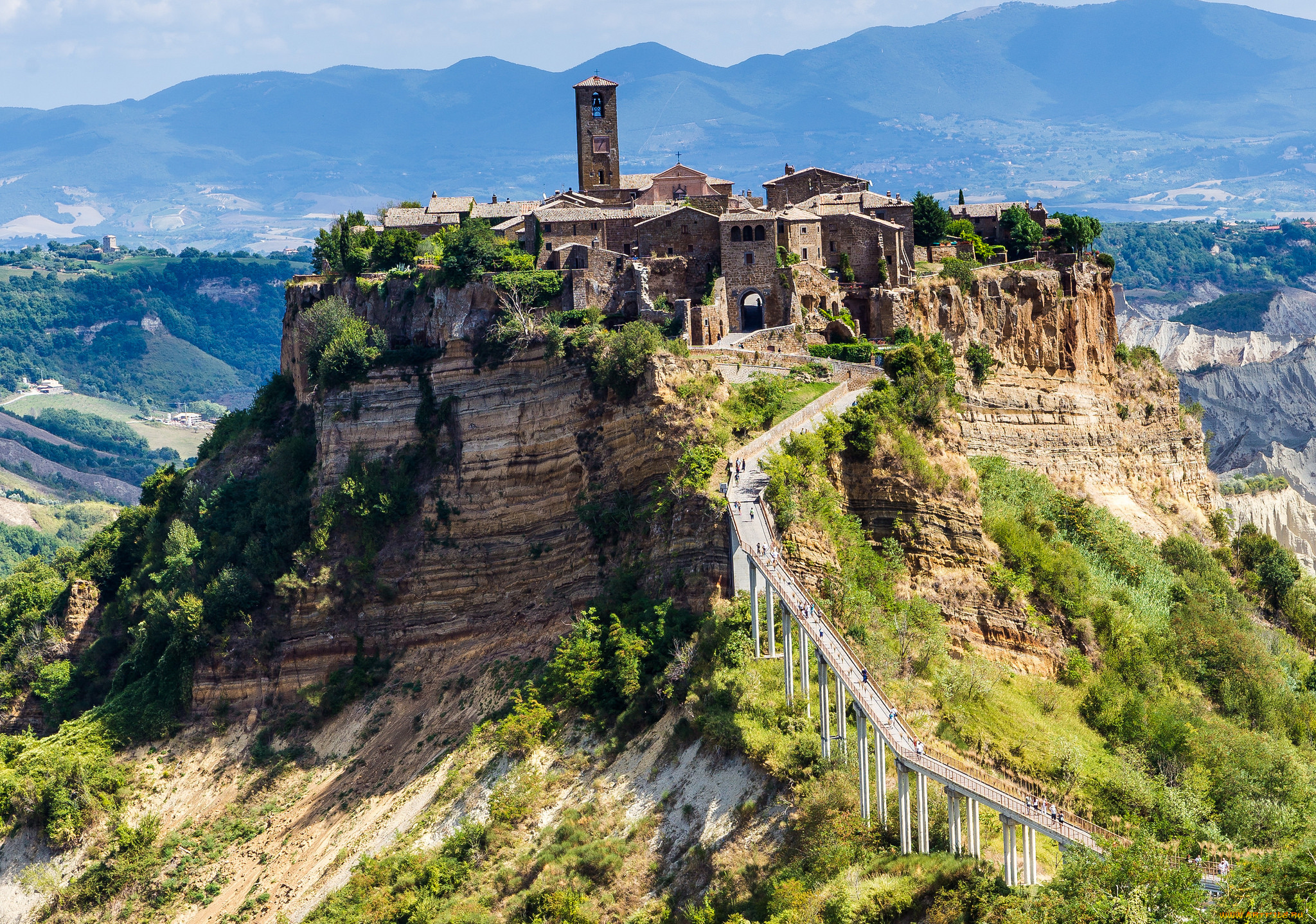 panorama, of, civita, di, bagnoregio, города, -, пейзажи, простор