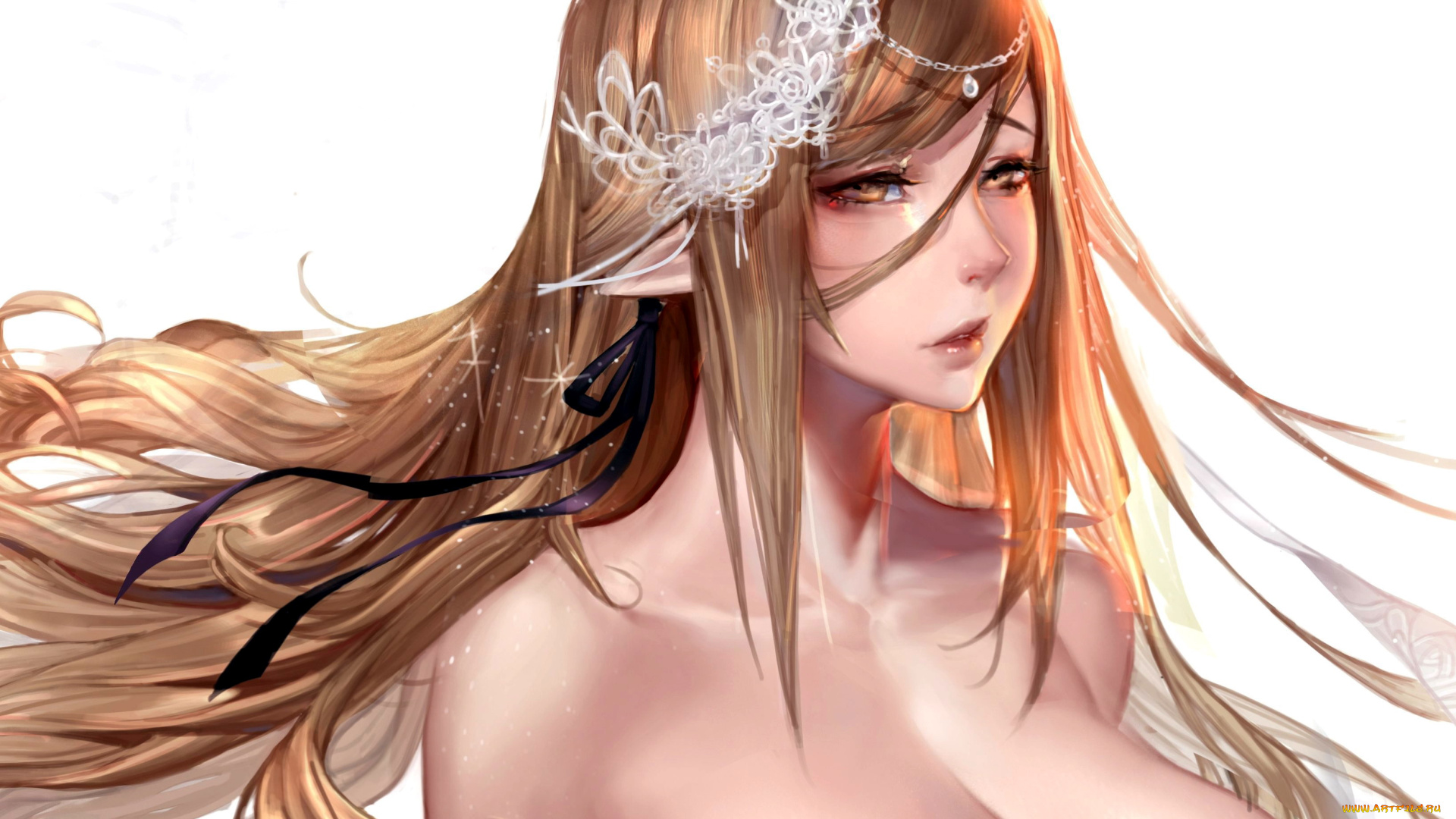 аниме, животные, , существа, девушка, эльф, украшения