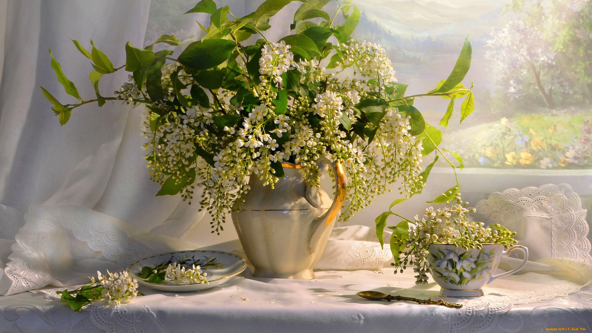 цветы, черемуха, букет