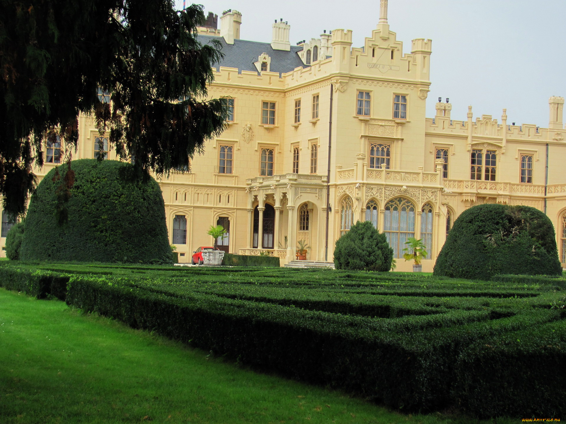 города, замок, леднице, , чехия, lednice, castle