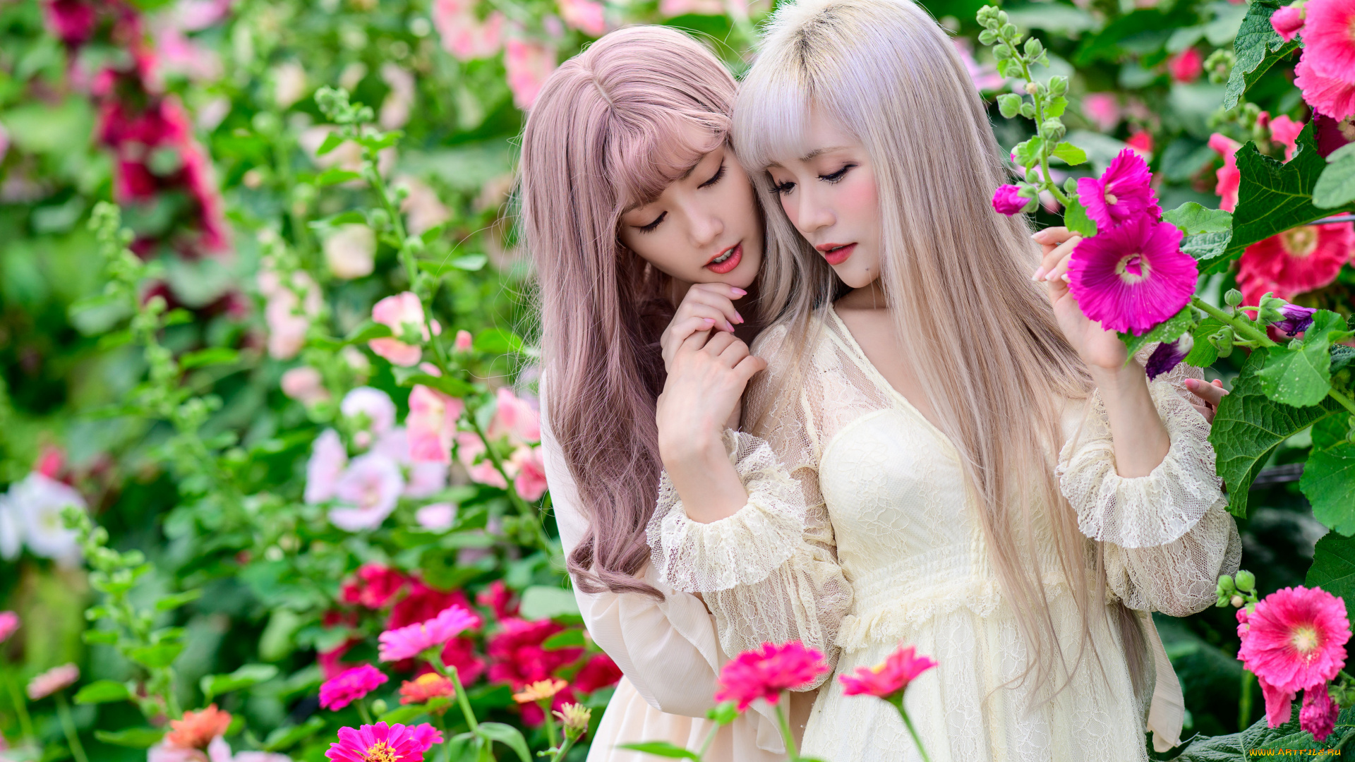 две, девушки, вместе, девушки, -, азиатки, красивые, супер, секси, няшки, нежные, классные, модницы, лапочки