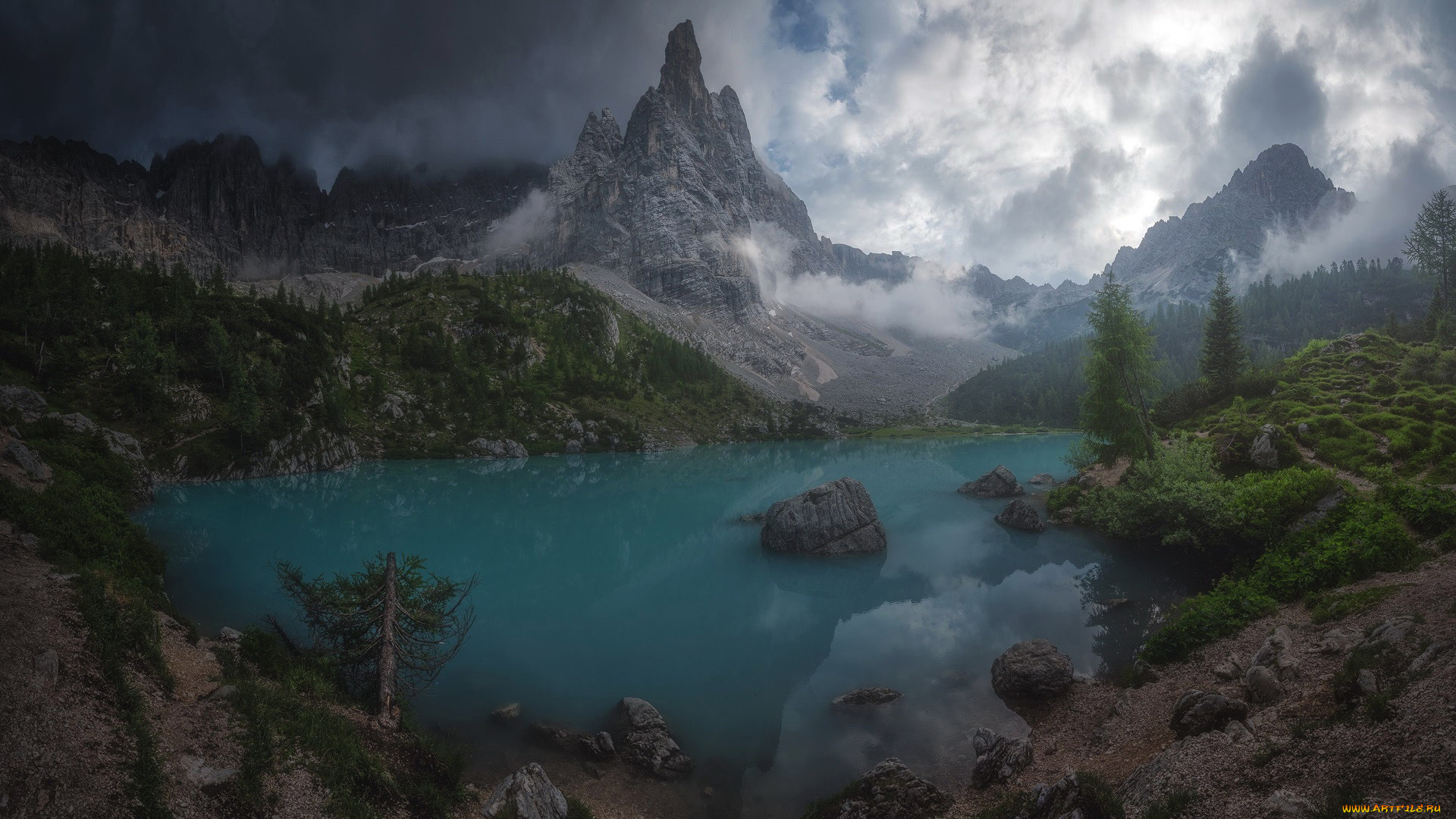 sorapis, lake, italy, природа, реки, озера, sorapis, lake